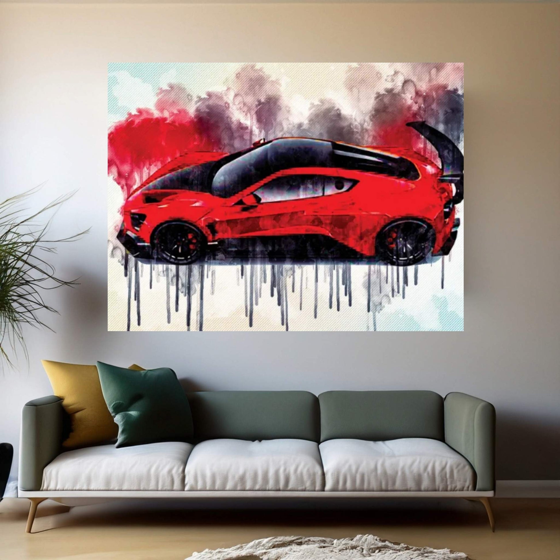 Zenvo Tsr-S 2019 View From Above Red Hypercar New Sports Cars Canvas Wall Art - Y Canvas