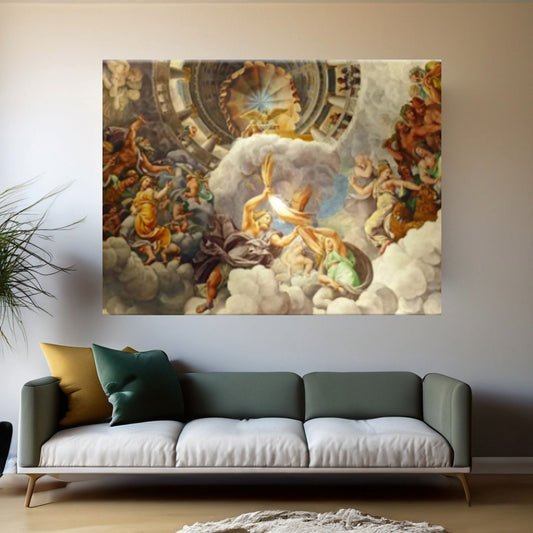 Large Zeus & Hera, Greek Mythology Print on Wall Art Canvas - Y Canvas