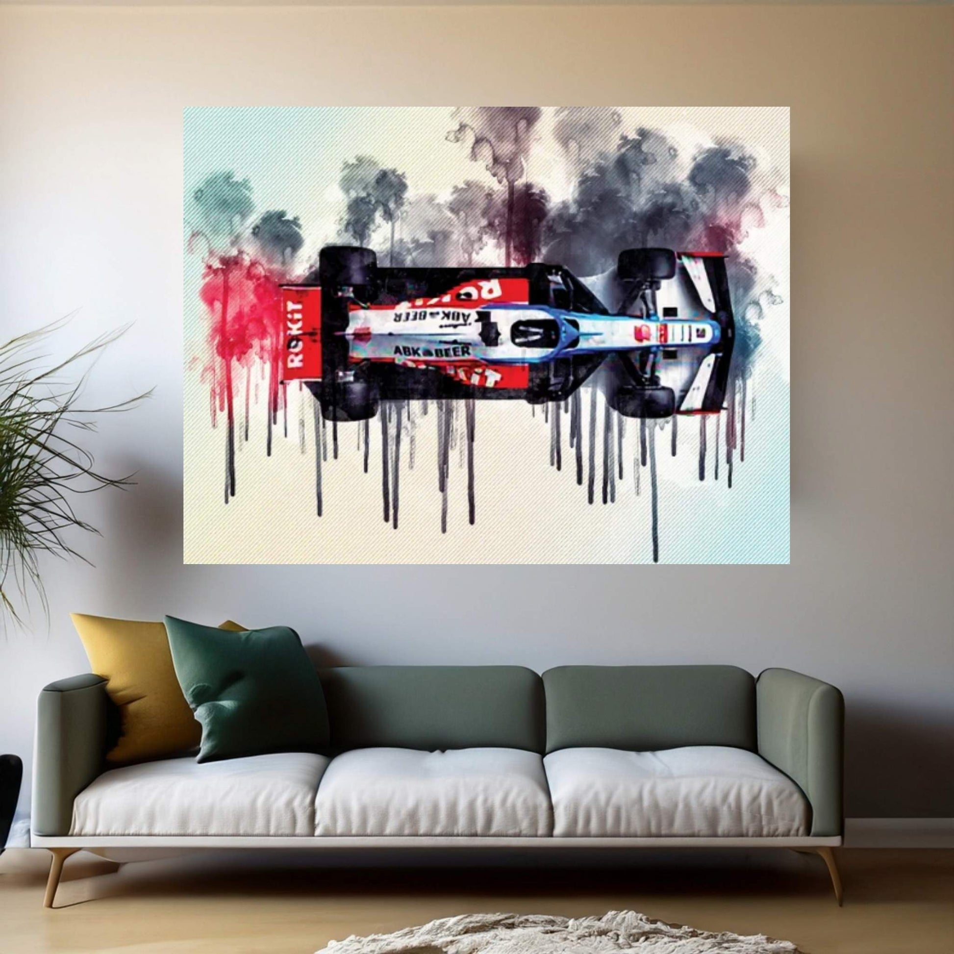 Williams Fw43 Minimalism Top View 2020 F1 Cars Formula 1 Canvas Wall Art - Y Canvas