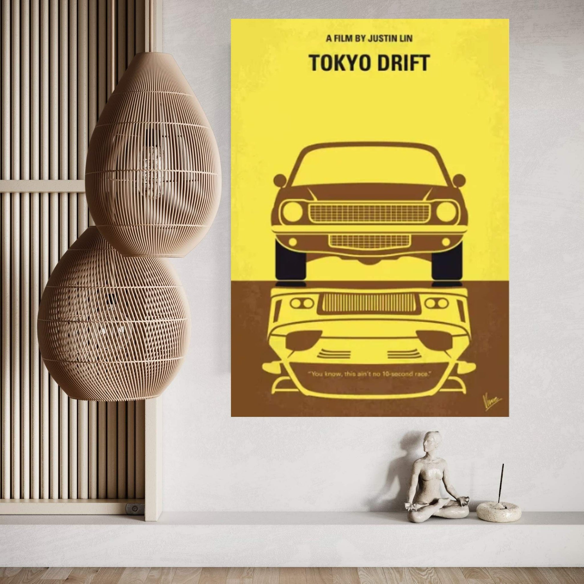 Tokyo Drift Minimal Movie Poster Canvas Wall Art - Y Canvas