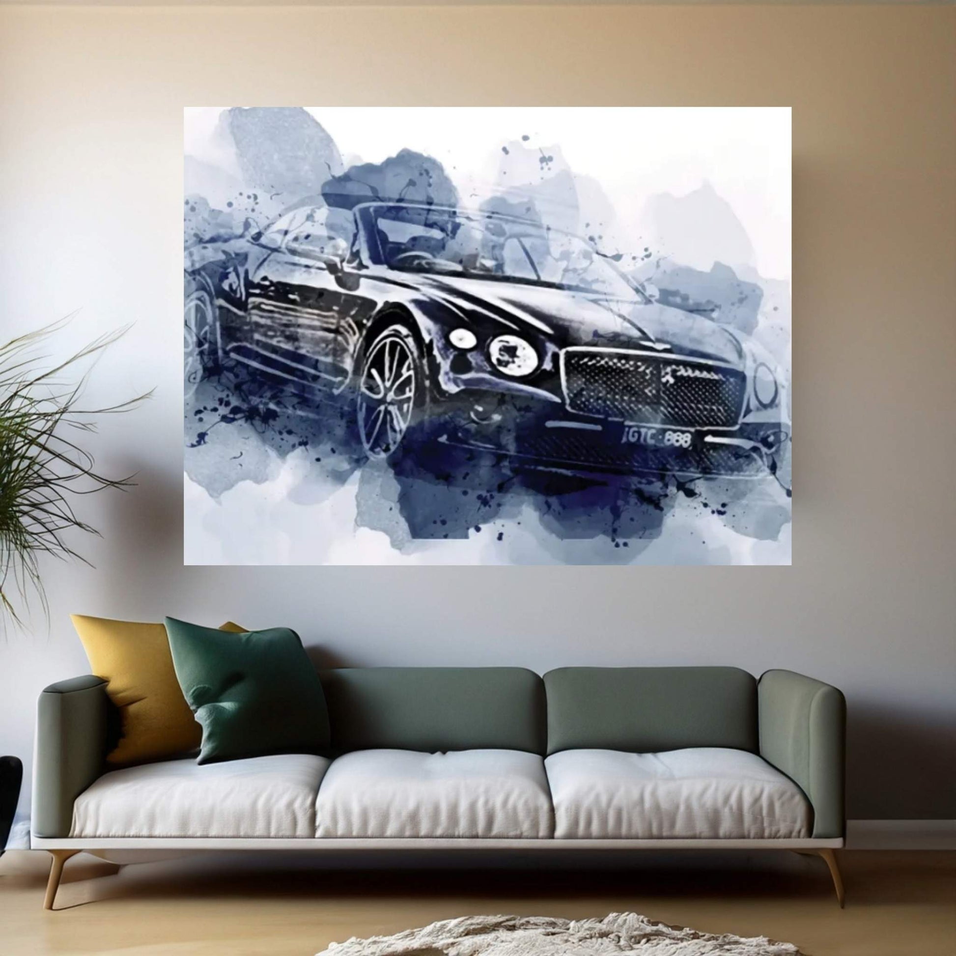 Bentley Continental Gt Convertible Luxury Cars 2022 Canvas Wall Art - Y Canvas