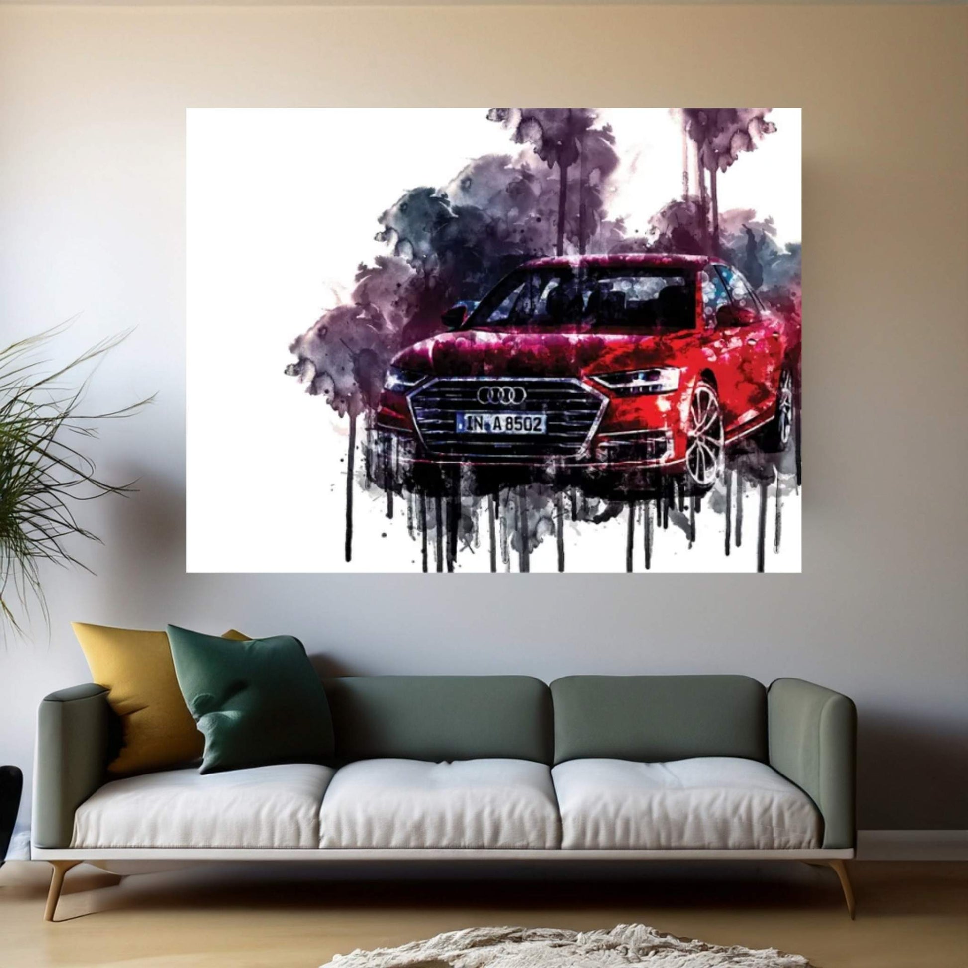 Car 2017 Audi A8 TDI Quattro Canvas Wall Art - Y Canvas