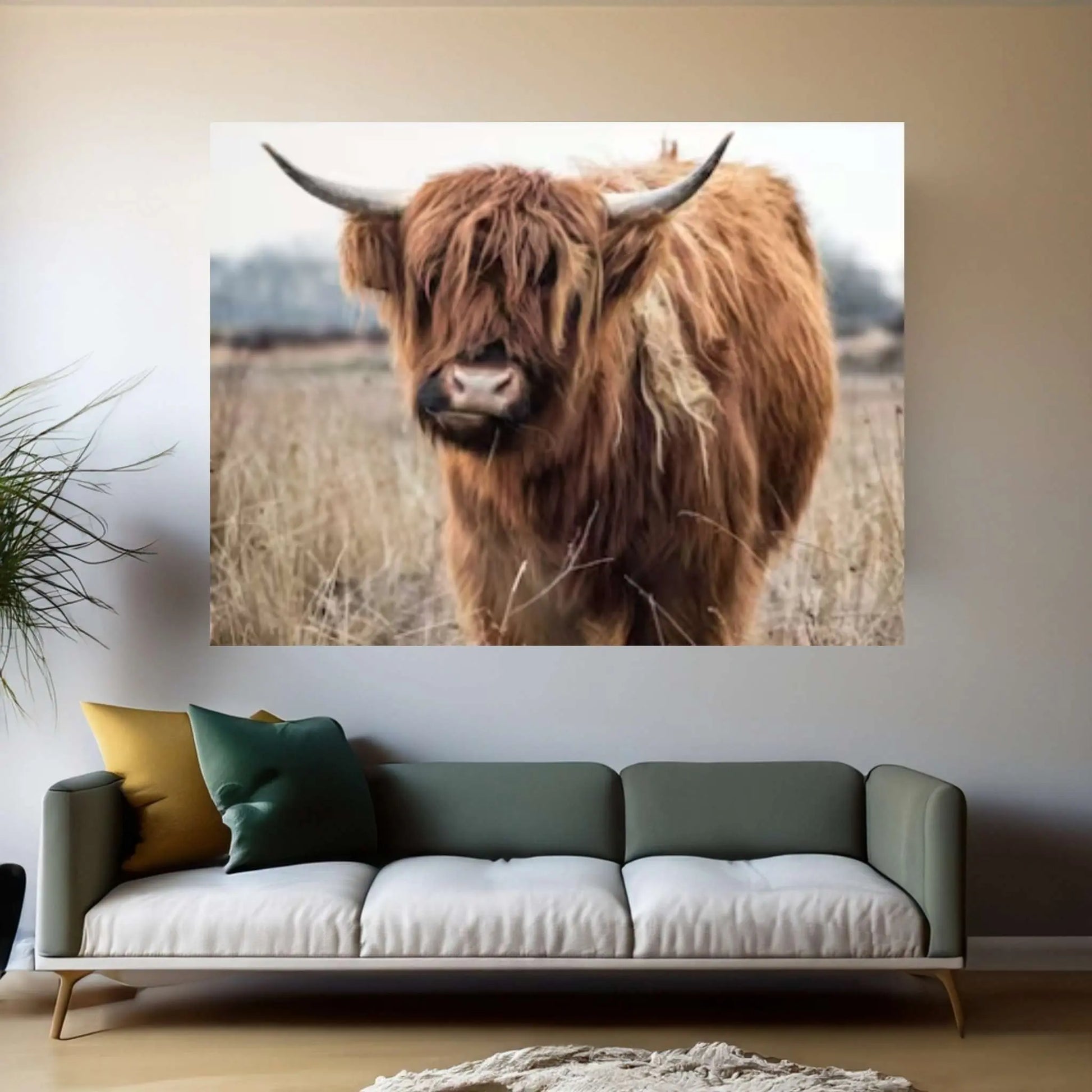 Highland Cow Canvas Art, Highland Cow Print - Y Canvas