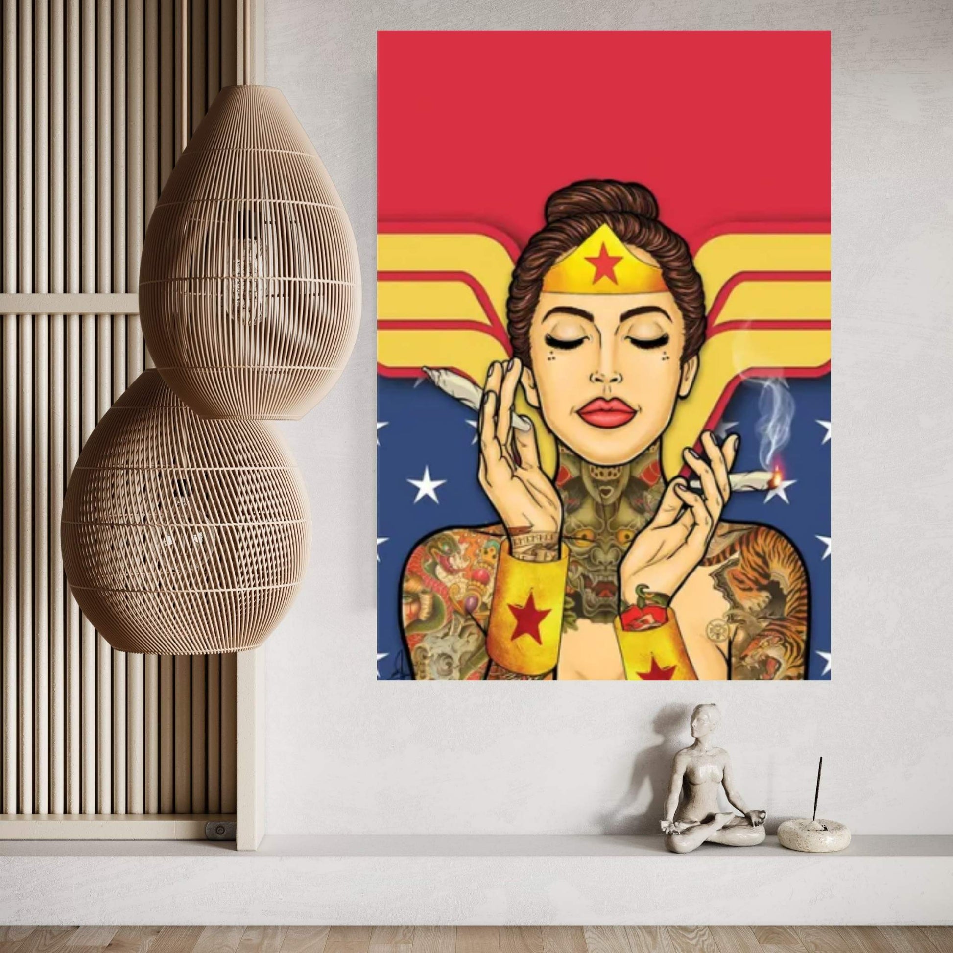 Wonder Woman Stoner Canvas Wall Art - Y Canvas