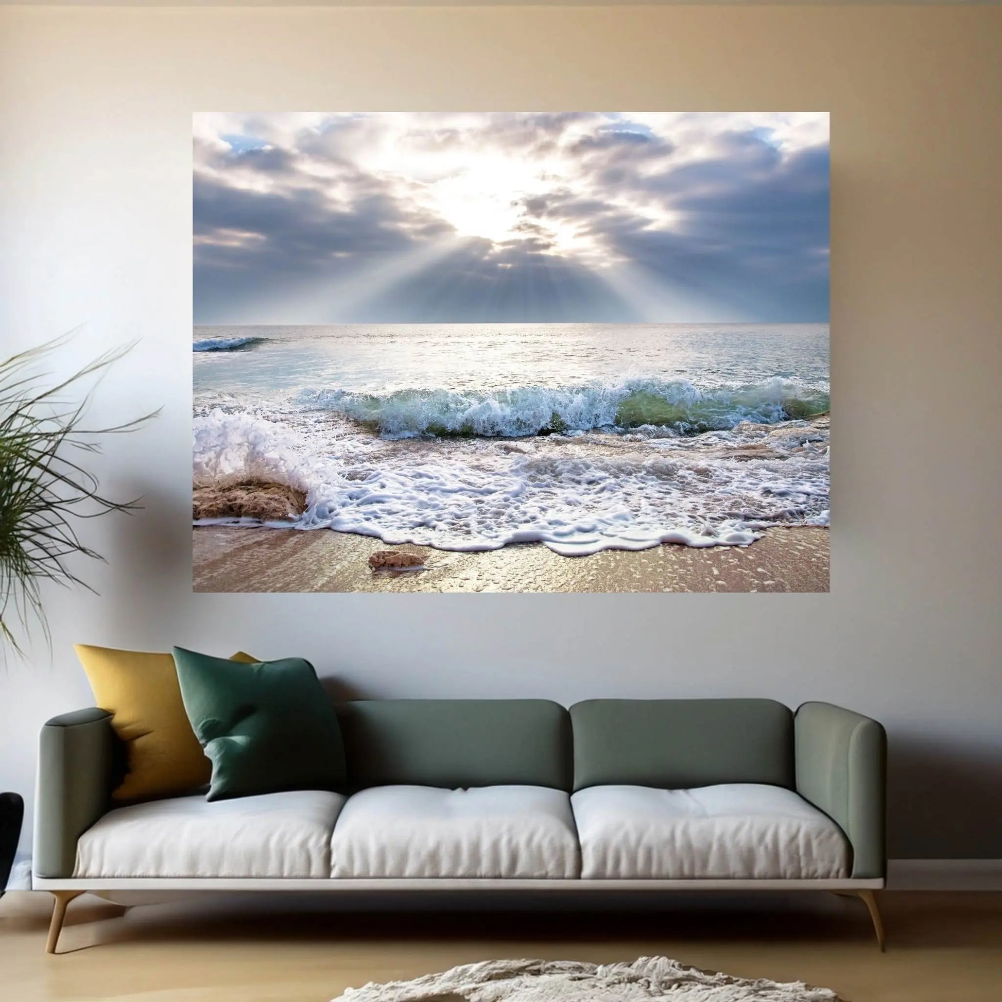 Aqua Blue Morning Canvas Wall Art - Y Canvas