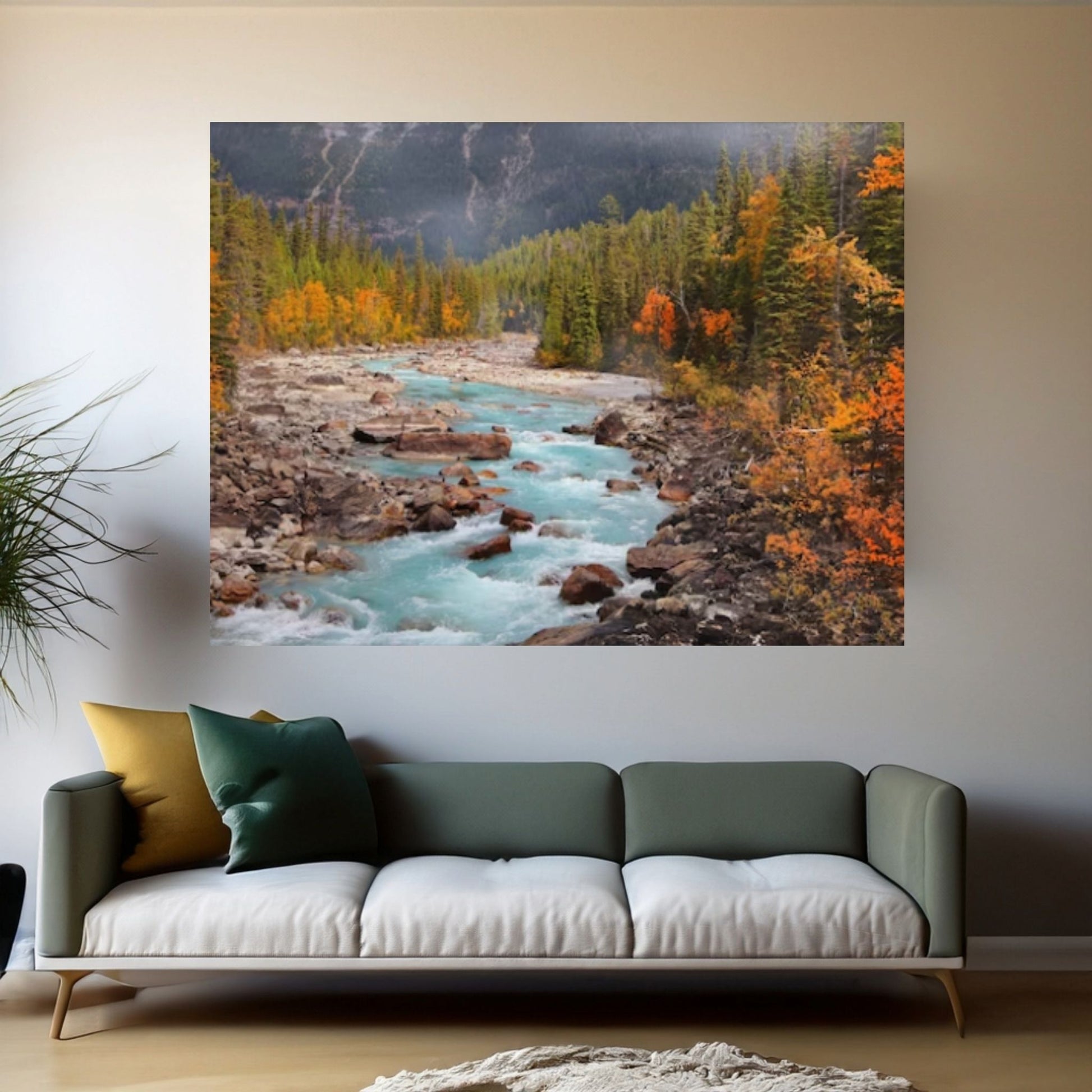 Autumn Landscape Canvas Wall Art Decor, Autumn Landscape Art Canvas, Forest Landscape Canvas Art - Y Canvas