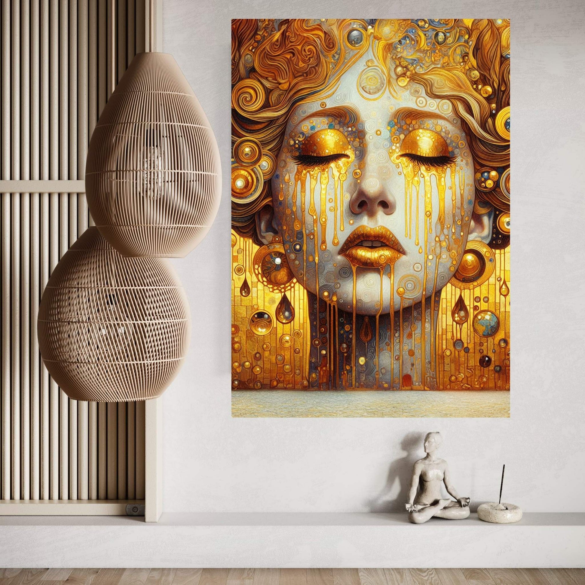 The Golden Tears Gustav Klimt Modern Abstract Reproduction Canvas Wall Art - Y Canvas