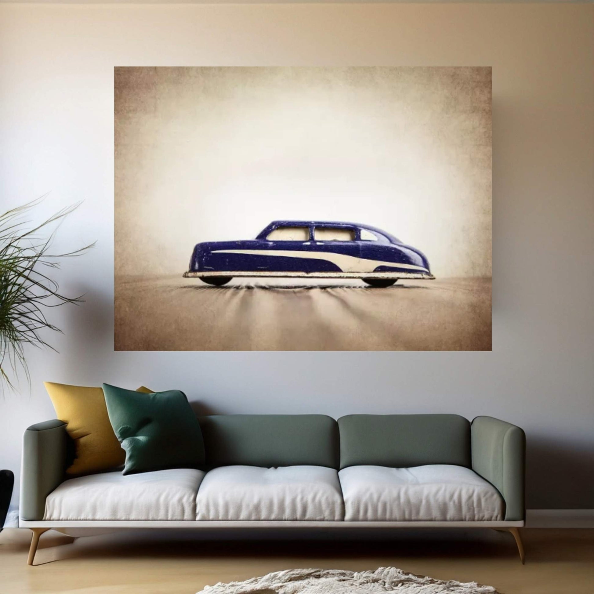 ARGO Purple And White Sedan Canvas Wall Art - Y Canvas