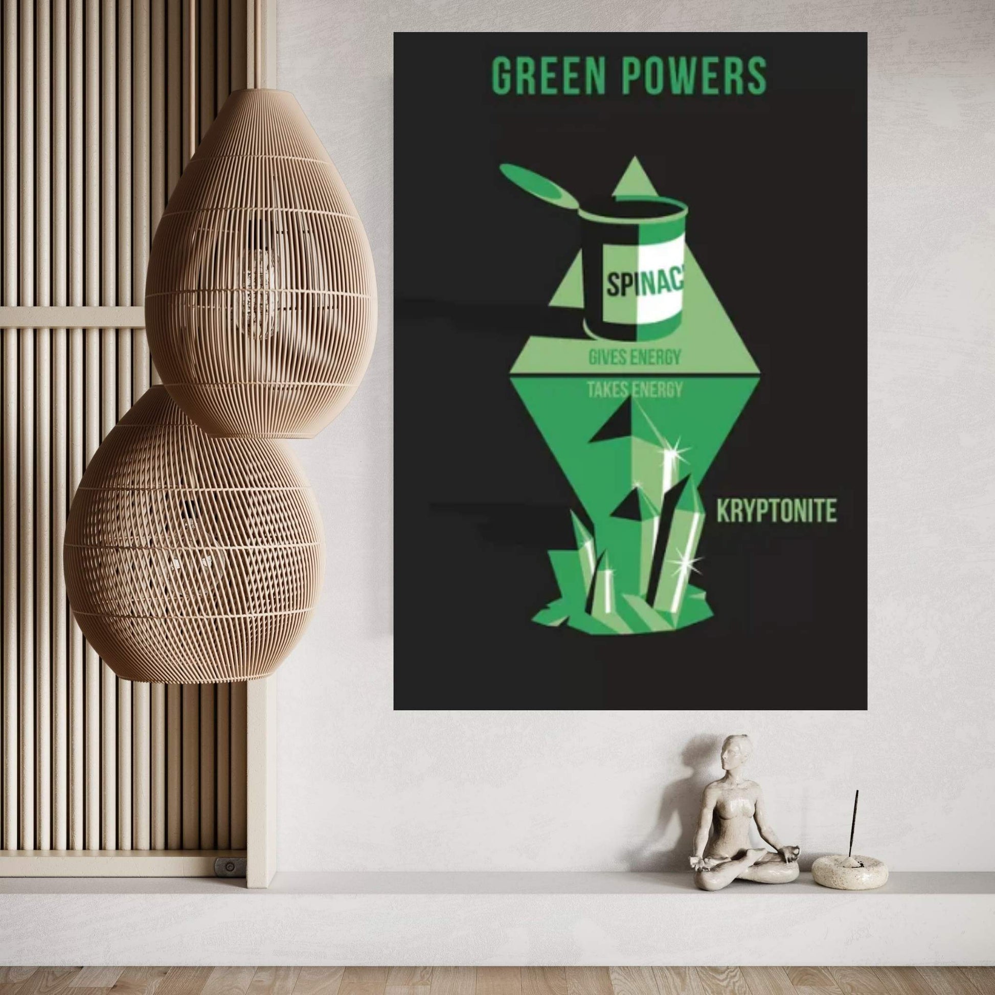 Green Powers Canvas Wall Art - Y Canvas