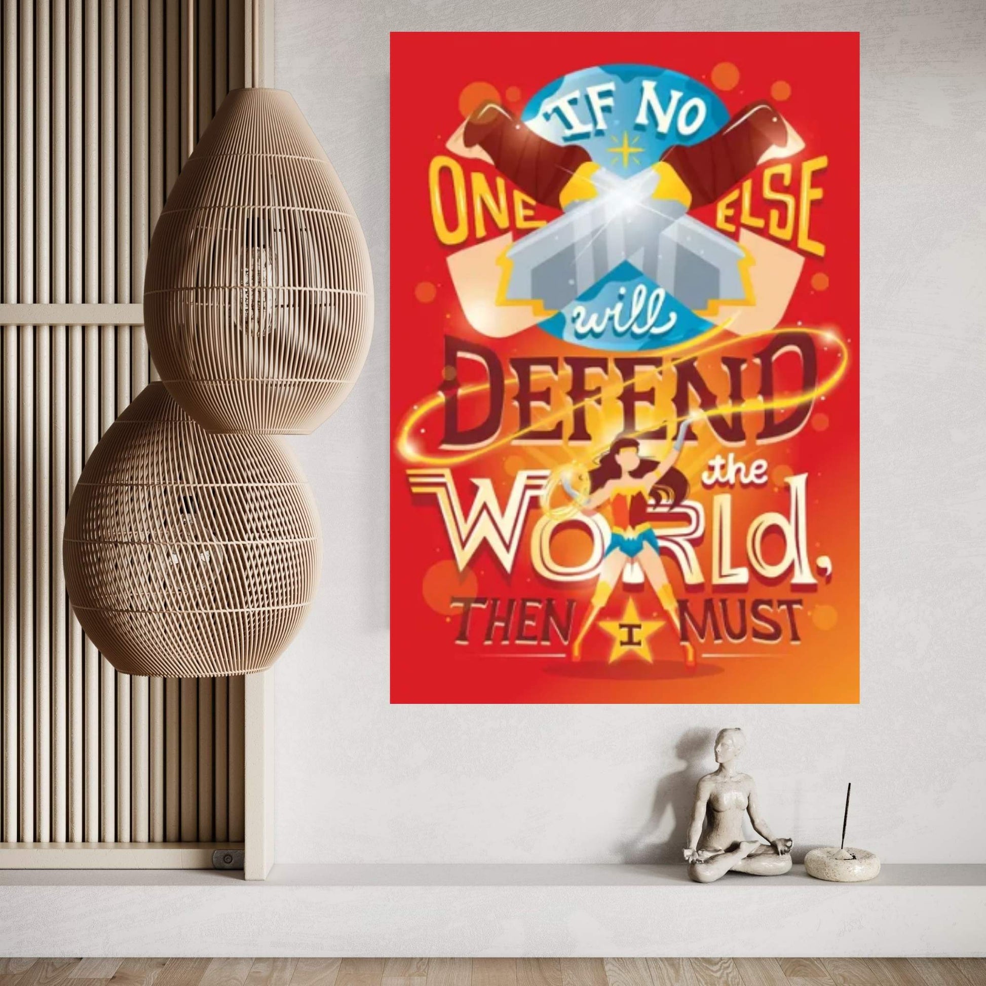 Wonder Woman Defends The World Canvas Wall Art - Y Canvas