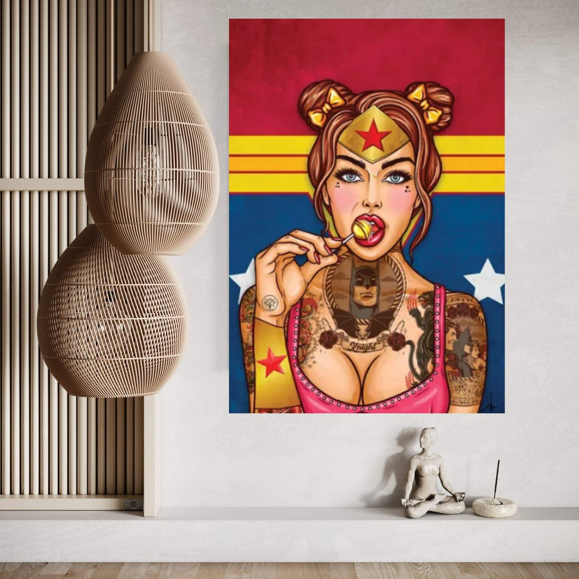 Wonder Woman Pinup Canvas Wall Art - Y Canvas