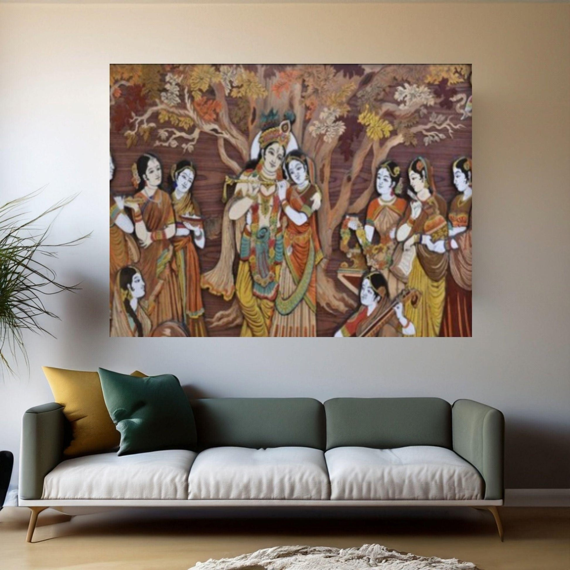 Indian Art Canvas Wall Art, Printed Picture Wall Art Decoration, Hindu Gods Indian Style Art - Y Canvas