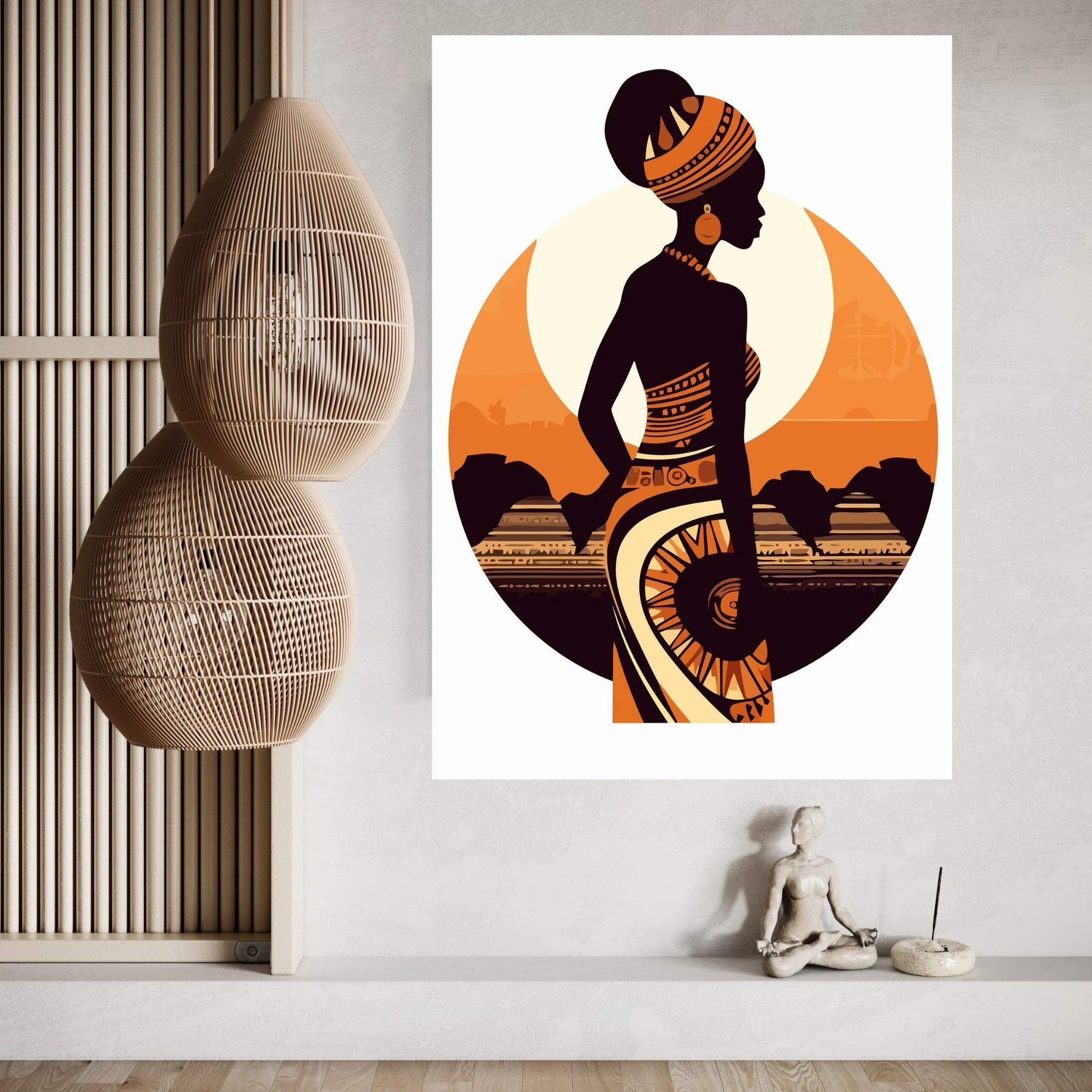 African Black Woman Canvas Wall Art Home Decor - Y Canvas