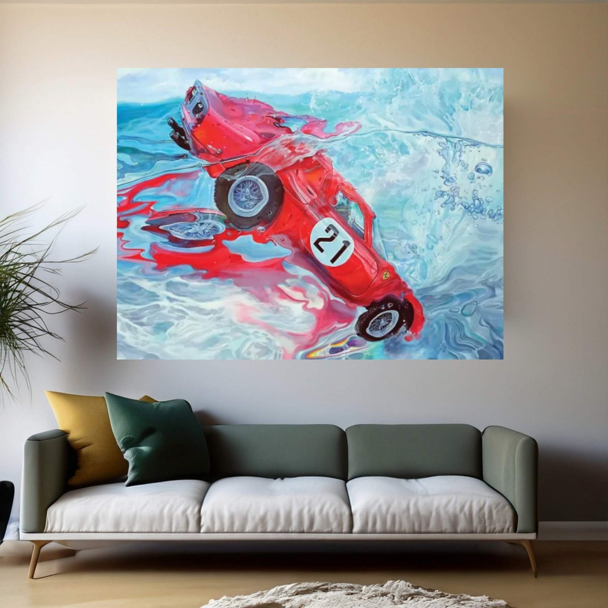 Ferrari No. 21 Canvas Wall Art - Y Canvas