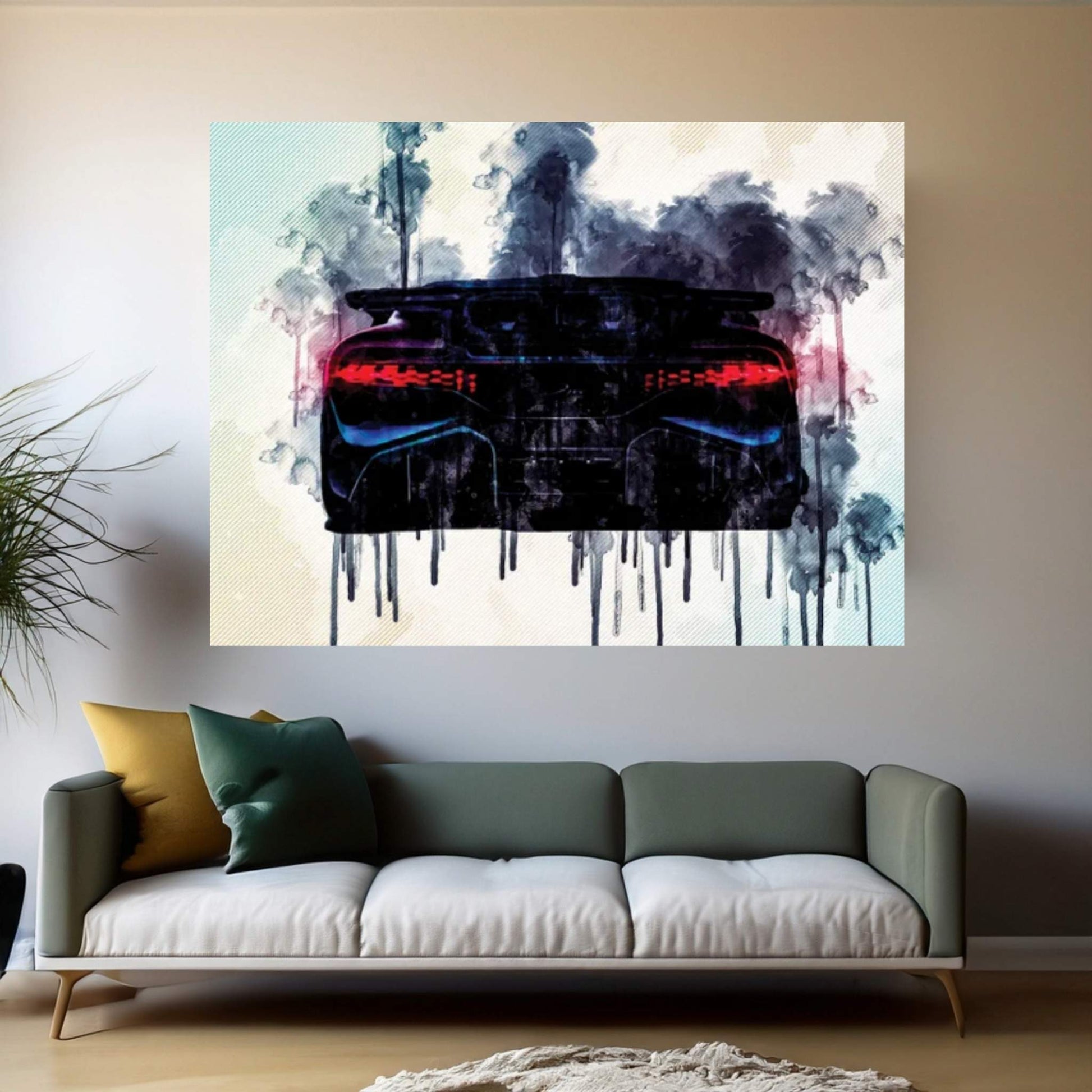 Bugatti Divo Rear View Exterior Luxury Hypercar Supercars Hypercars Canvas Wall Art - Y Canvas