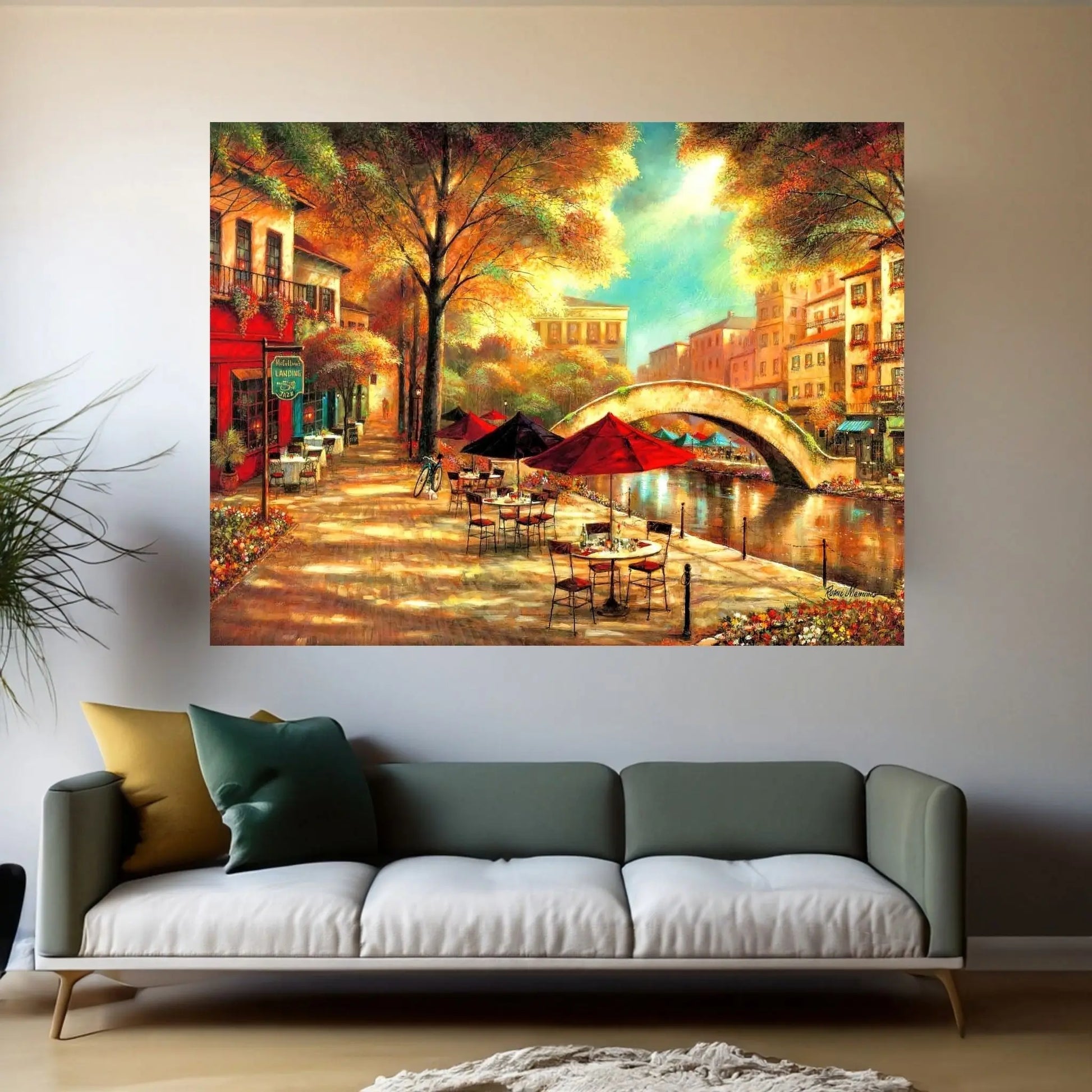 Riverwalk Charm Canvas Wall Art - Y Canvas