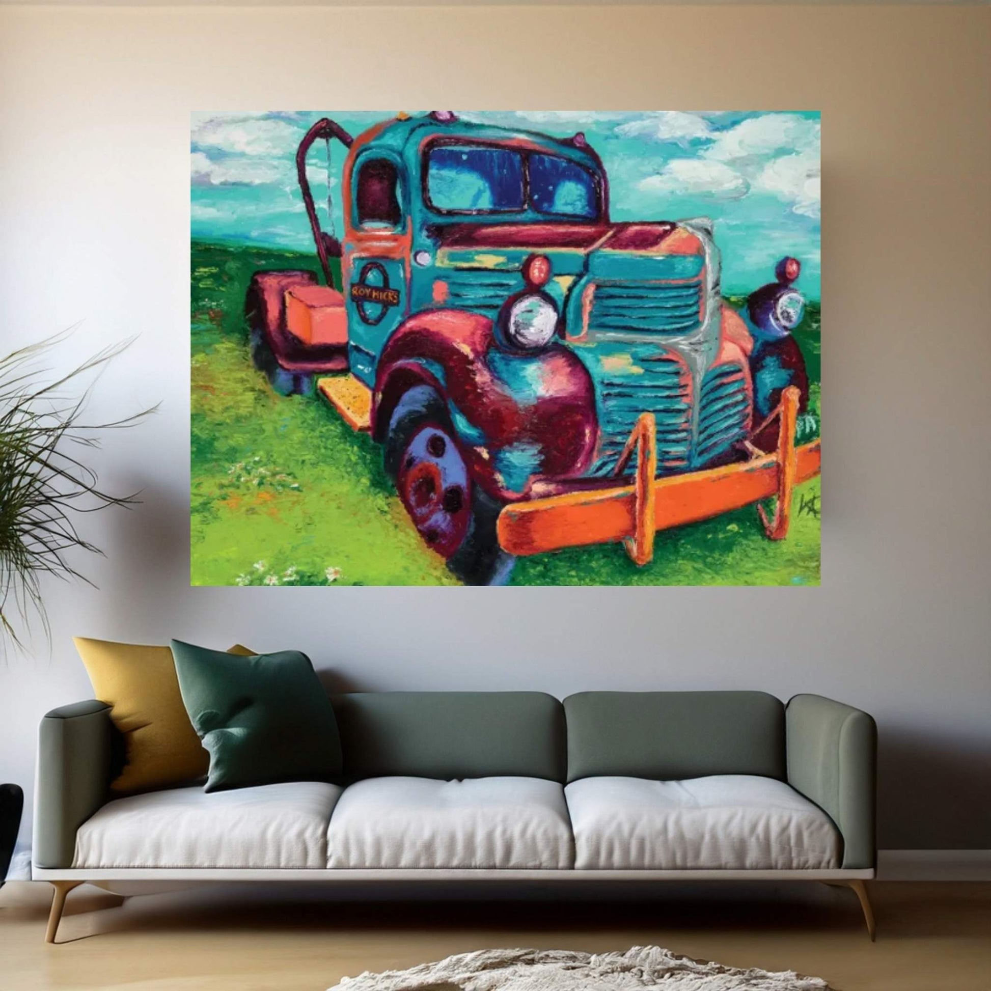 Tribute Truck Canvas Wall Art - Y Canvas