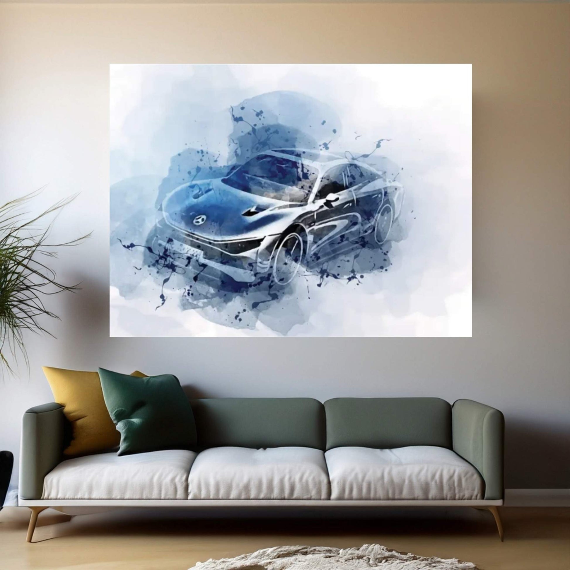 Mercedes-Benz Vision Eqxx 2022 Canvas Wall Art - Y Canvas