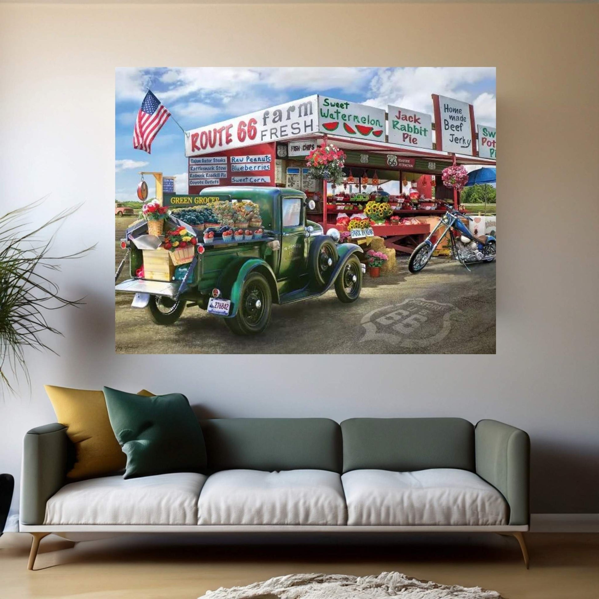 Nostalgic America Farmstand Canvas Wall Art - Y Canvas