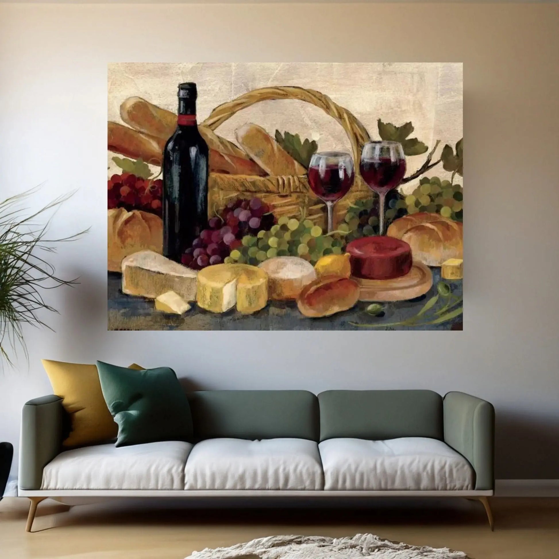 Tuscan Evening Wine Canvas Wall Art - Y Canvas