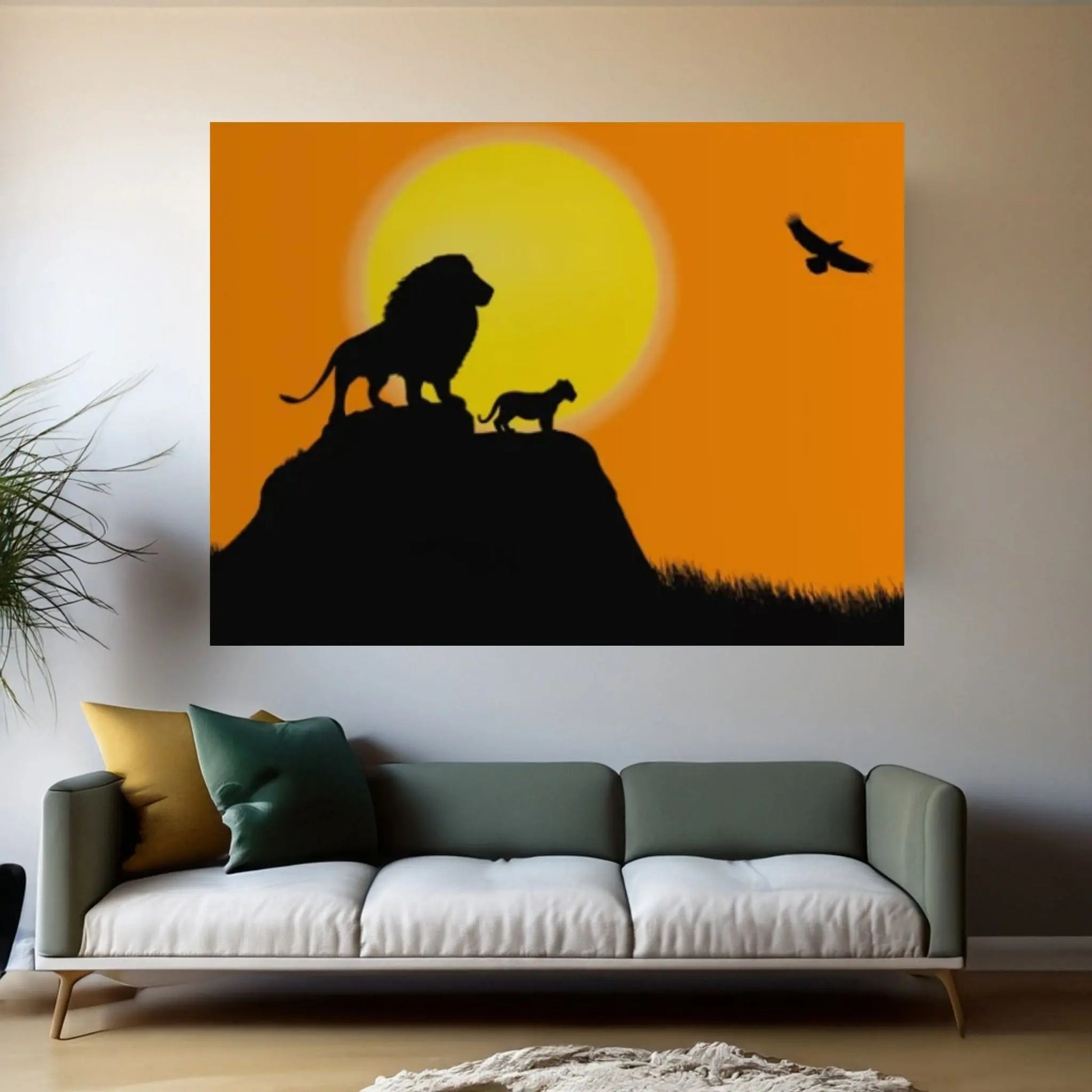 Lion Canvas Wall Art Animal Wall Art, Canvas Wall Art, Animal wall art decor Large lion art - Y Canvas