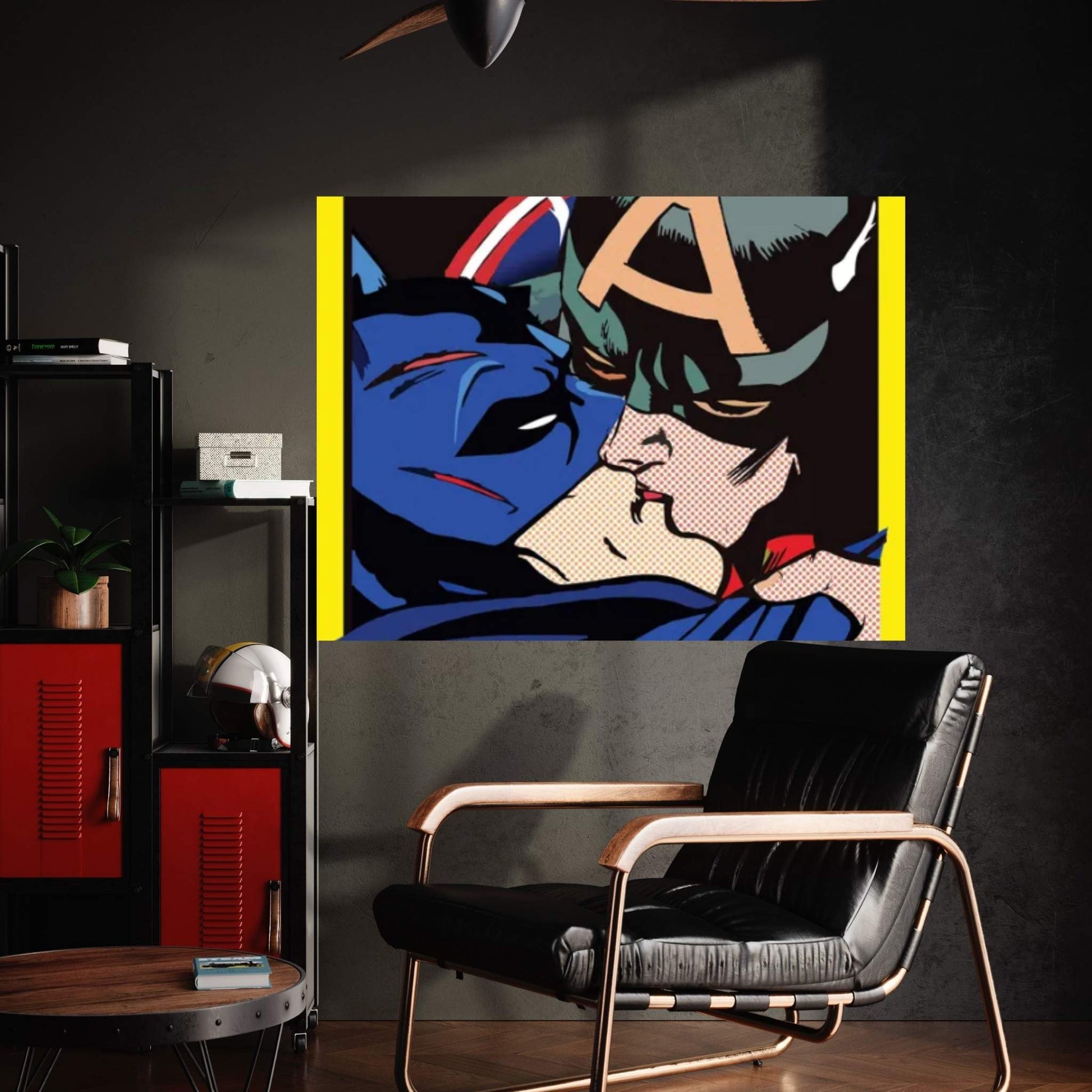 Cap Kissing Bruce Canvas Wall Art - Y Canvas