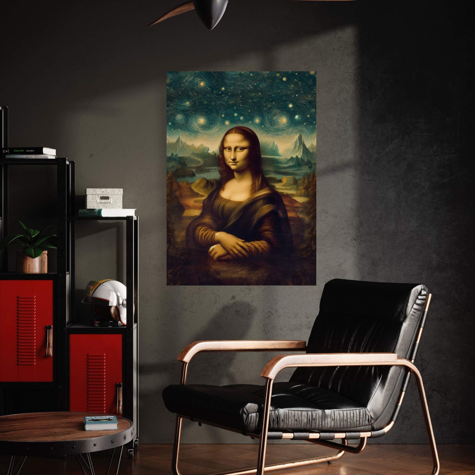 Modern Mona Lisa Van Gogh Style Reproduction Modern Abstract Canvas Wall Art - Y Canvas