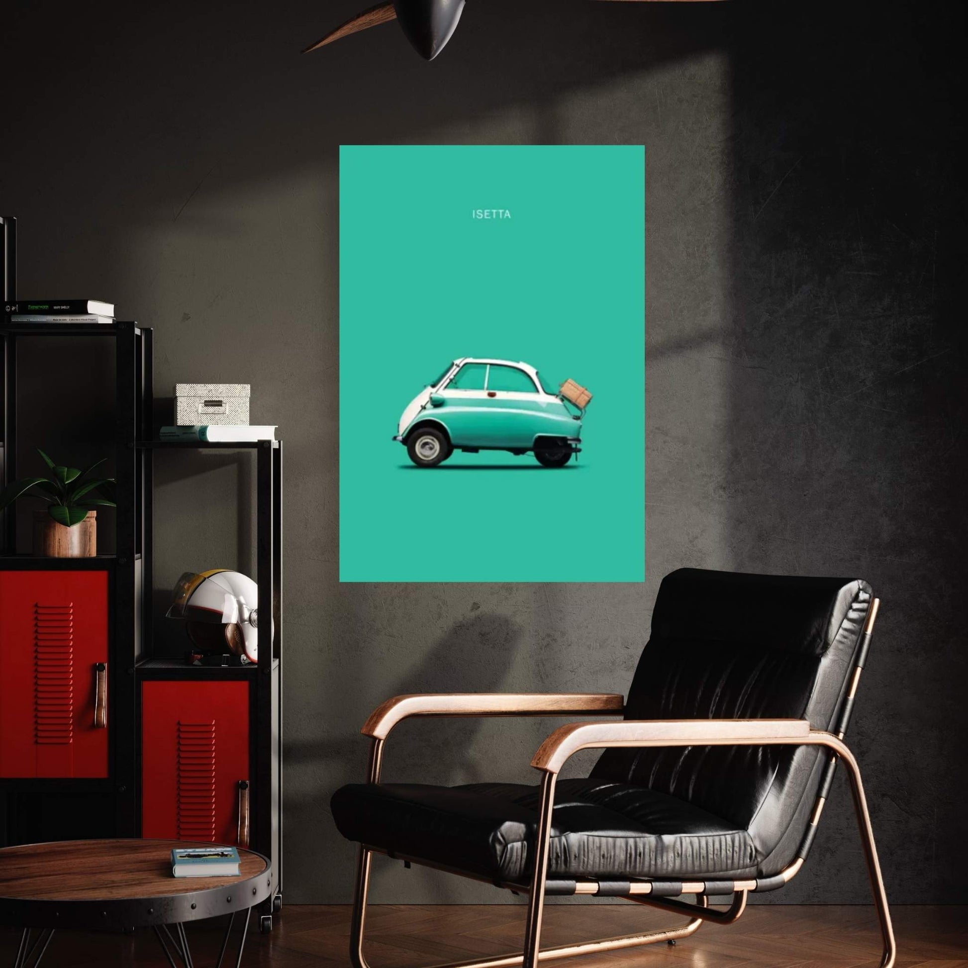 BMW Isetta 300 (Teal) Canvas Wall Art - Y Canvas