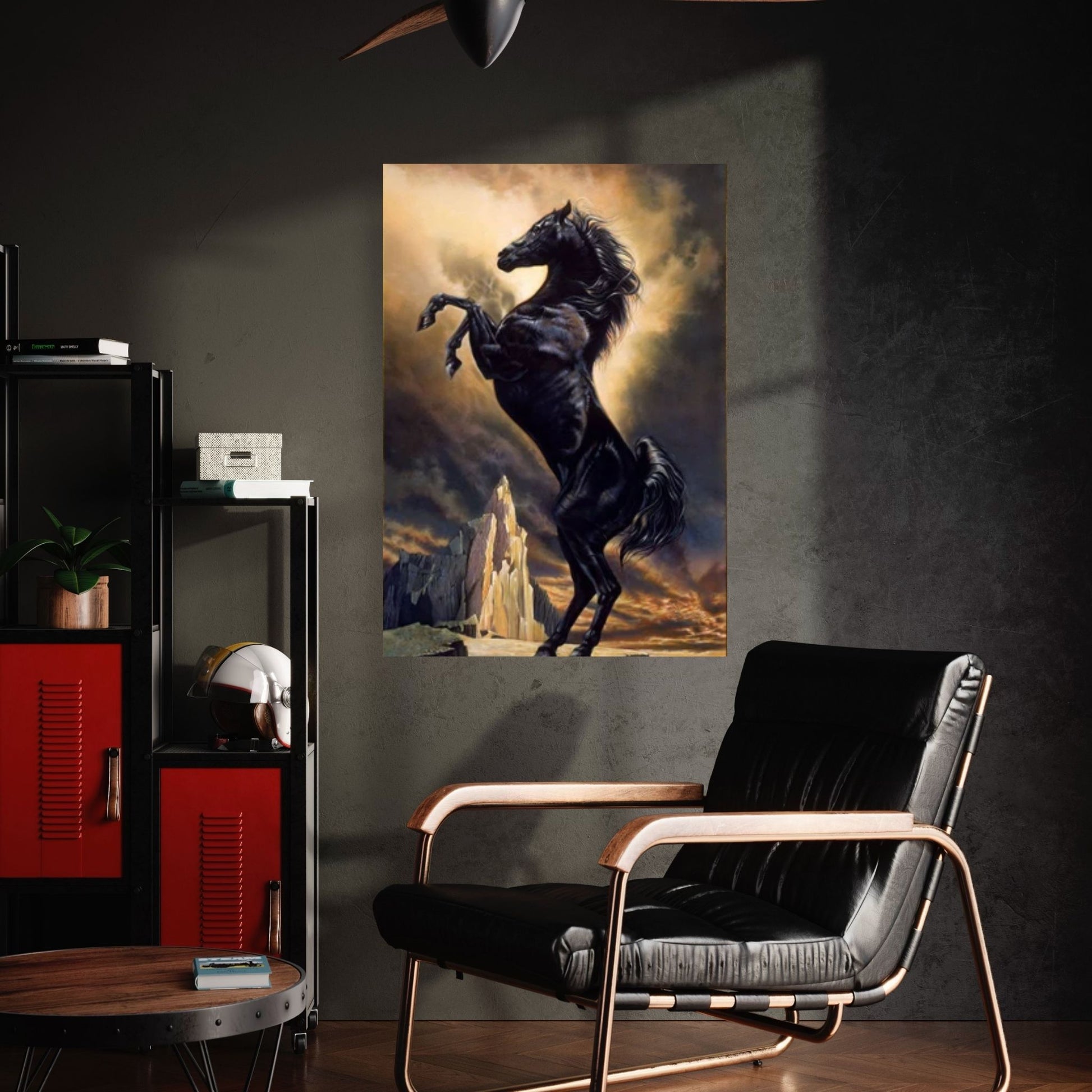 Large Black Horse Print Poster, Animal Art Horse Wall Art, Animal Painting Horse Canvas Wall Art, - Y Canvas