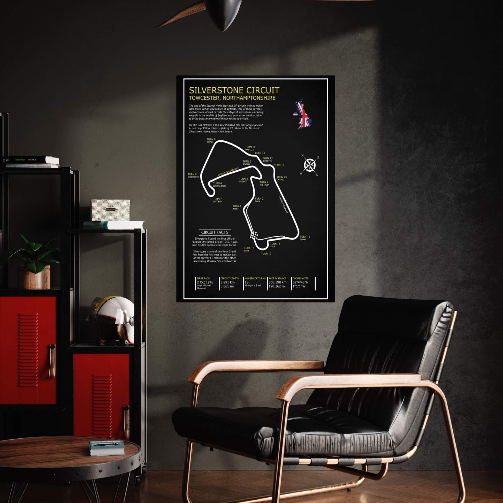 SIlverstone Circuit Black Canvas Wall Art - Y Canvas