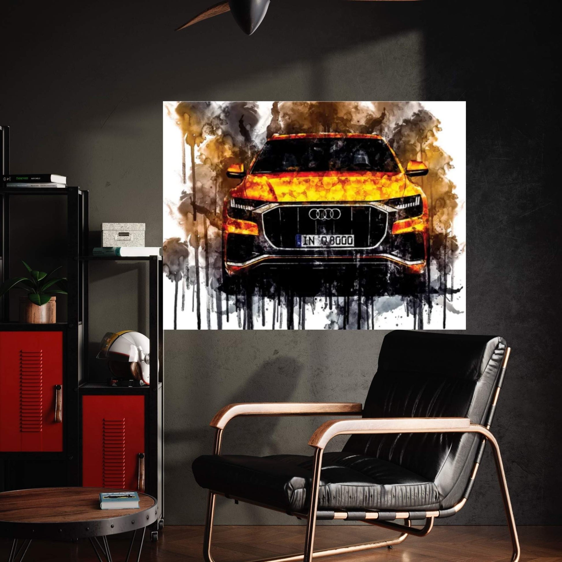 Car 2018 Audi Q8 50 TDI Quattro S Line Canvas Wall Art - Y Canvas