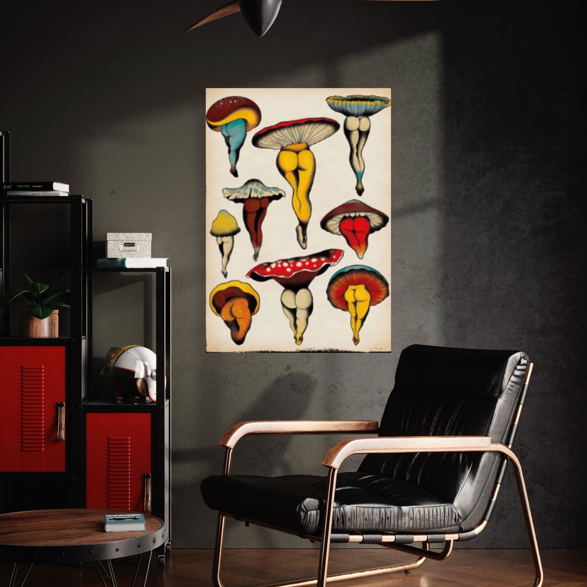 Mushroom Aesthetic Room Decor, Home Abstract Canvas Retro Picture - Y Canvas