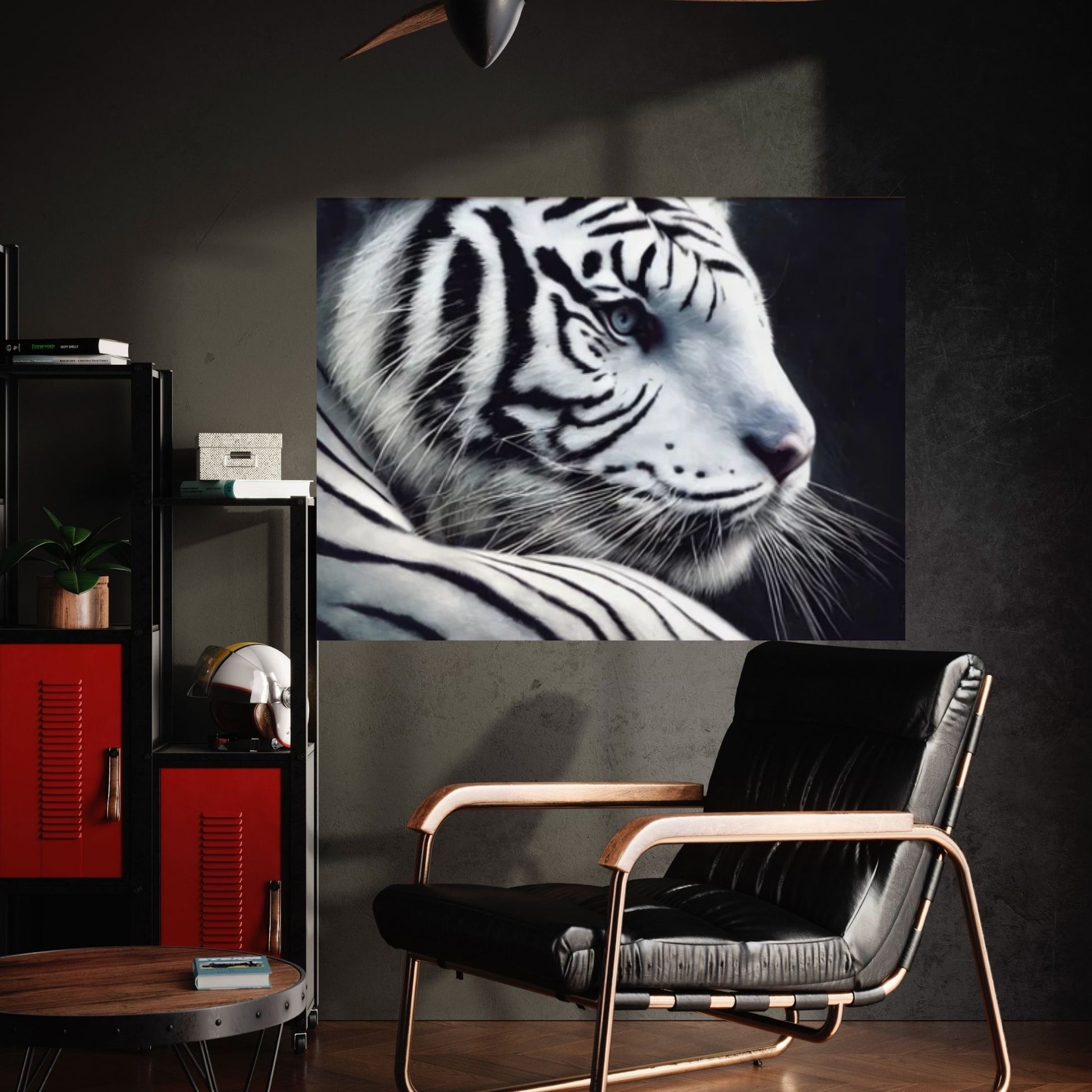 Abstract Anime Animal Tiger White Black Wall Art, Animal Modeling Wall Art Canvas - Y Canvas