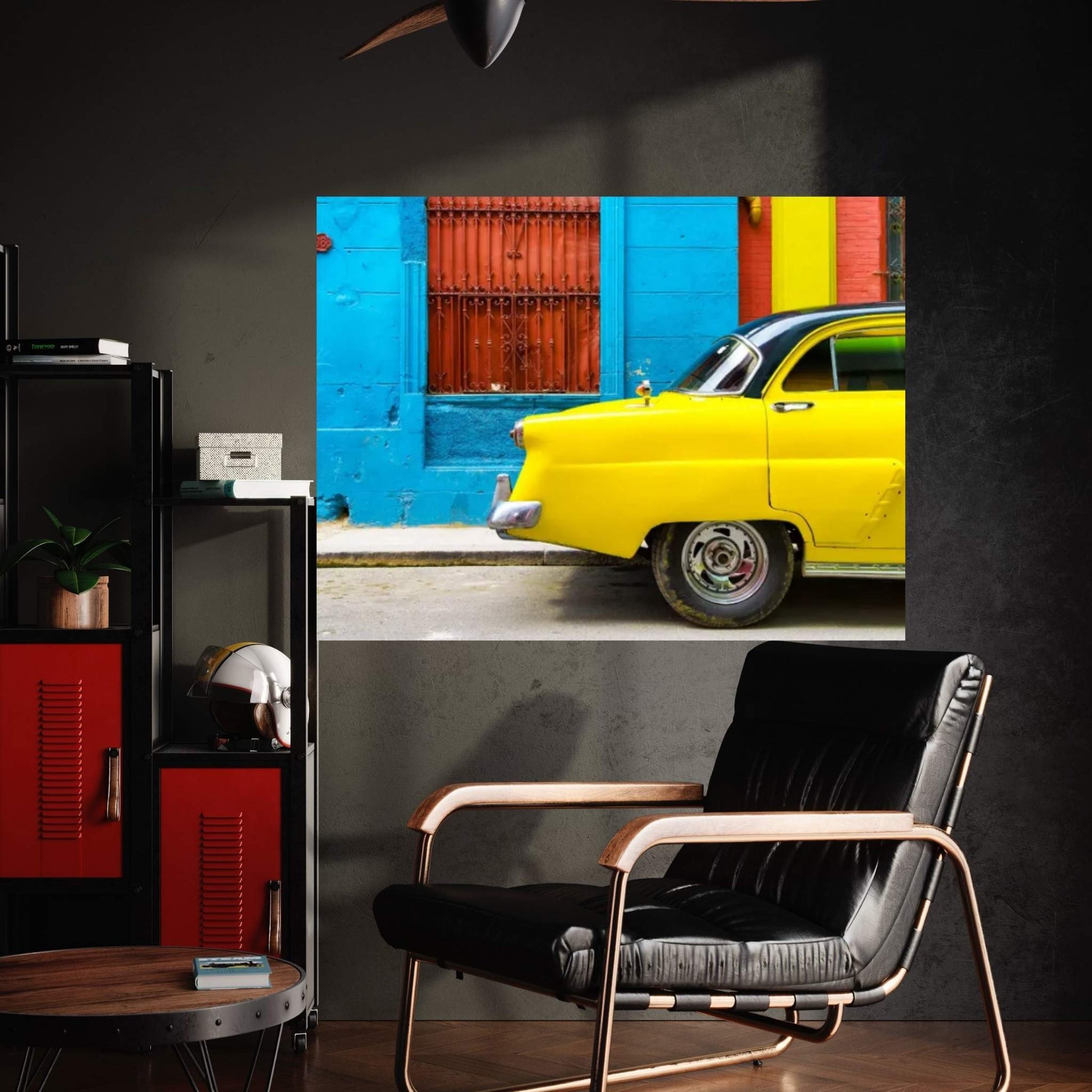 Close-up of Yellow Taxi of Havana II Canvas Wall Art - Y Canvas