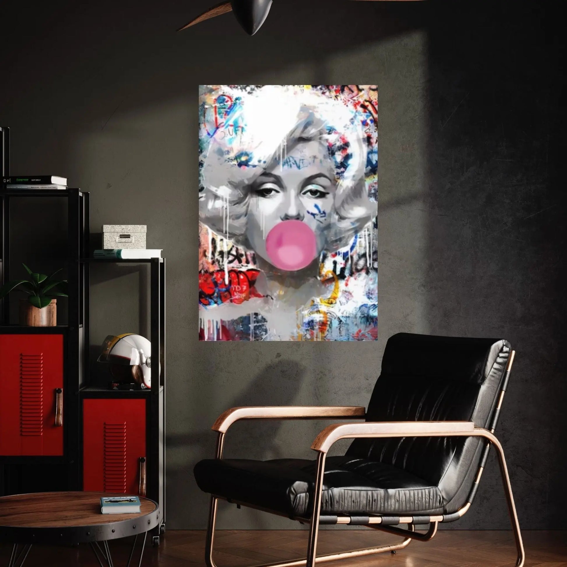 Marilyn Monroe Wall Art Canvas / Monroe Pink Bubble Gum Art Poster Canvas Wall Art - Y Canvas