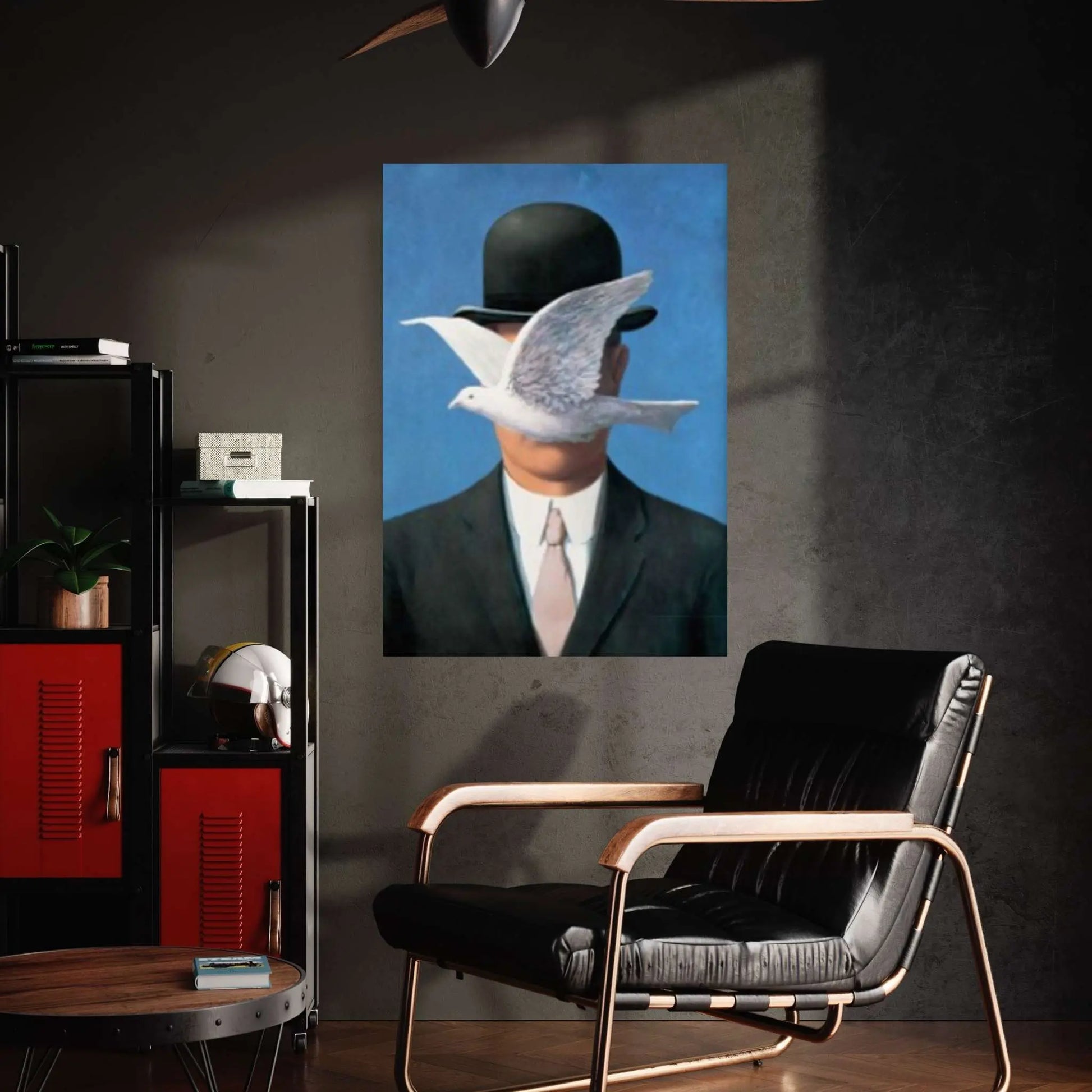 Rene Magritte The Man with the Bowler Hat Canvas Wall Art Poster, Rene Magritte Exhibition Print - Y Canvas