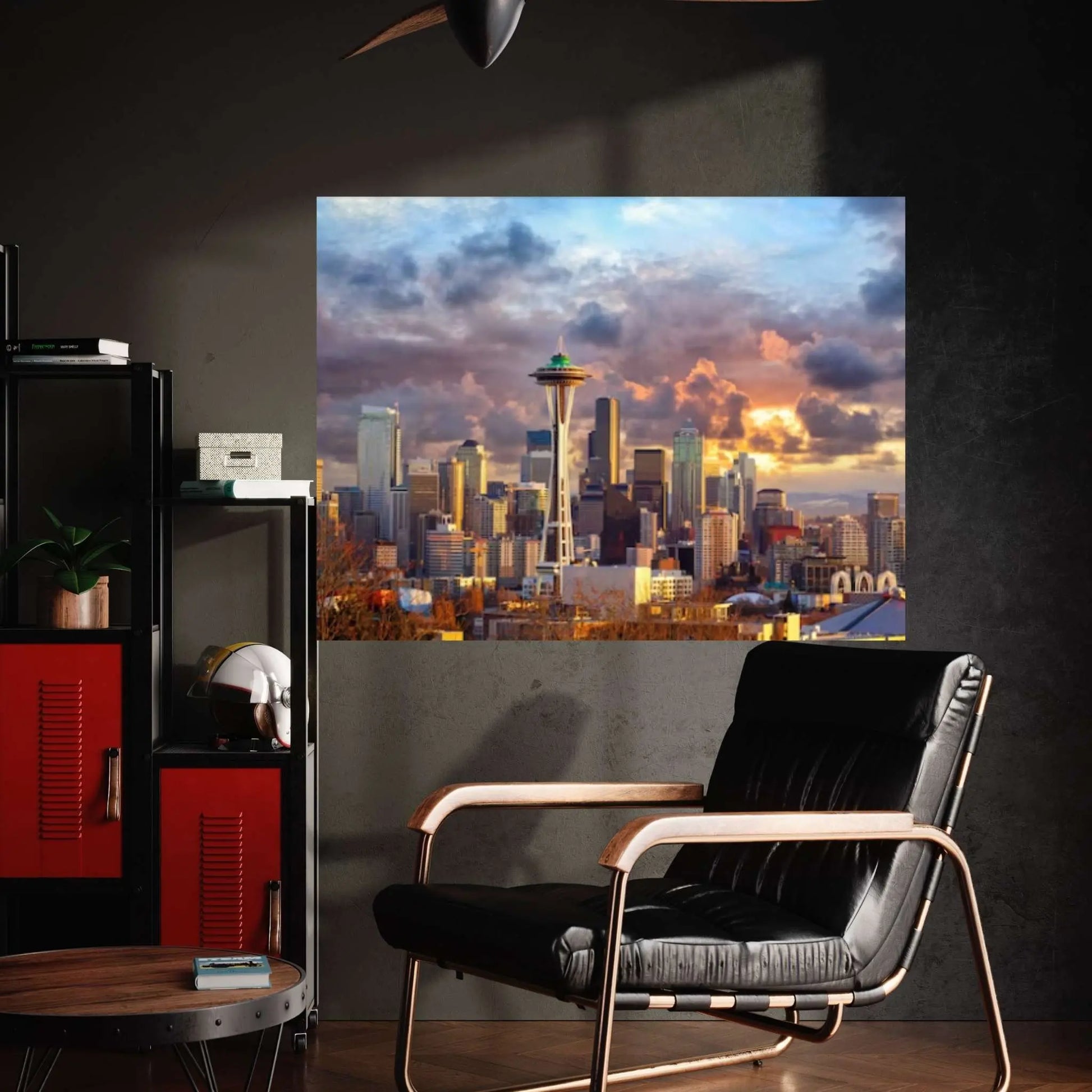 Skyline in Seattle Canvas Design Poster Canvas Wall Art - Y Canvas