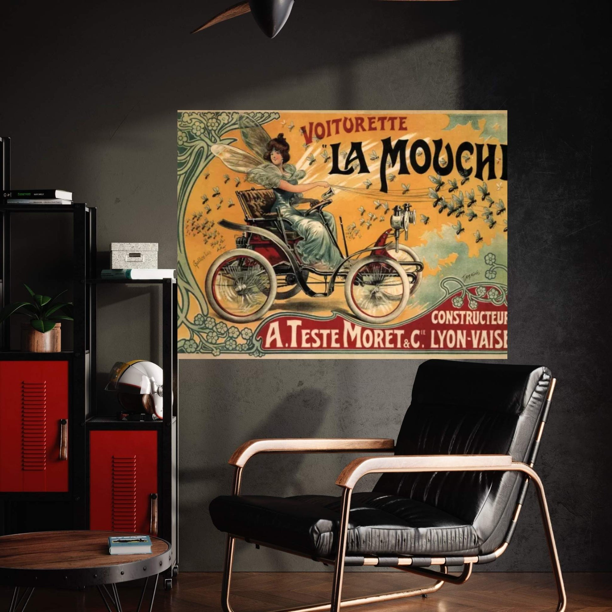 Voiturette La Mouche Advertising Vintage Poster Canvas Wall Art - Y Canvas