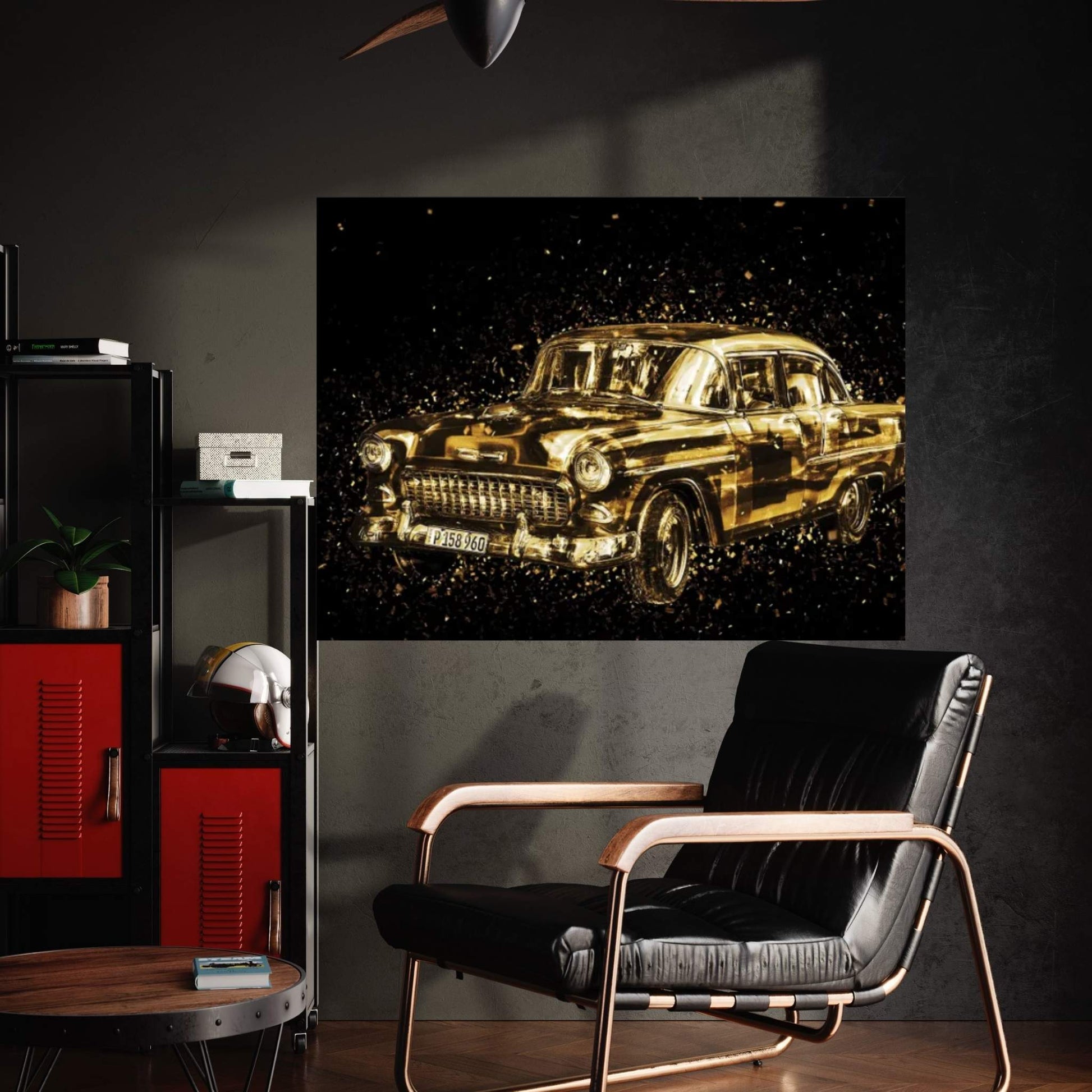 Golden - Classic Car Canvas Wall Art - Y Canvas