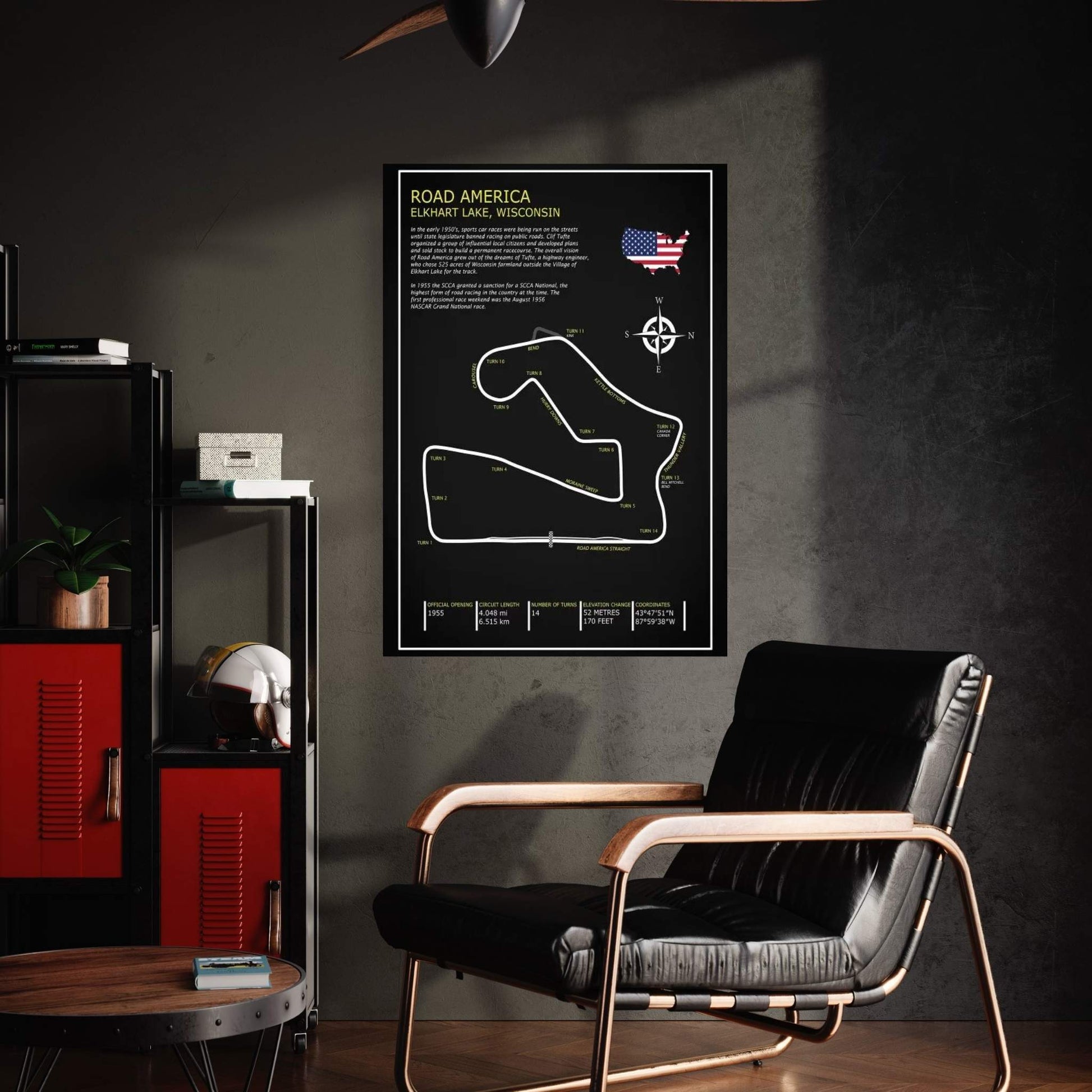 Road America BL Canvas Wall Art - Y Canvas