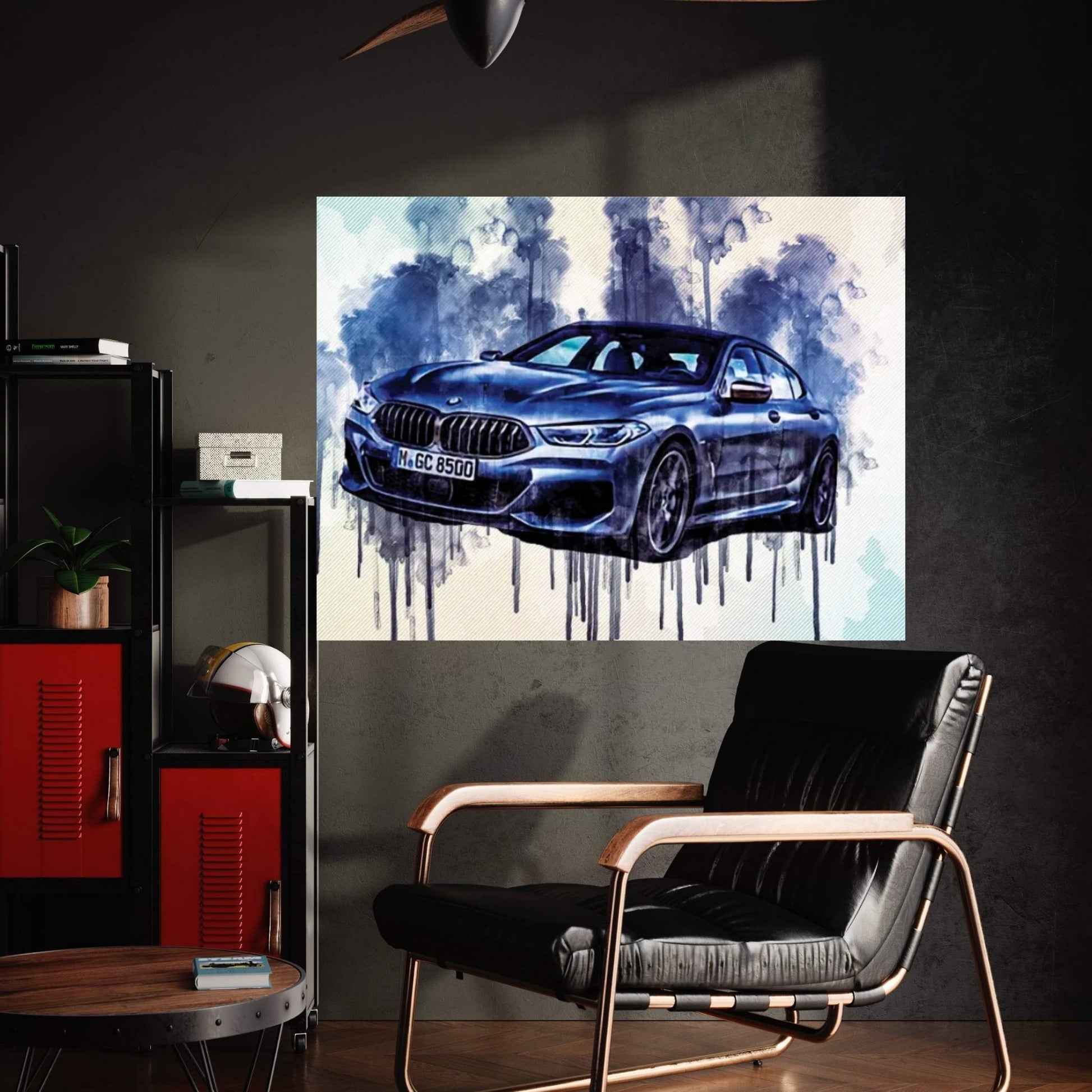 2020 BMW 8-Series Gran Front View Gray Canvas Wall Art - Y Canvas