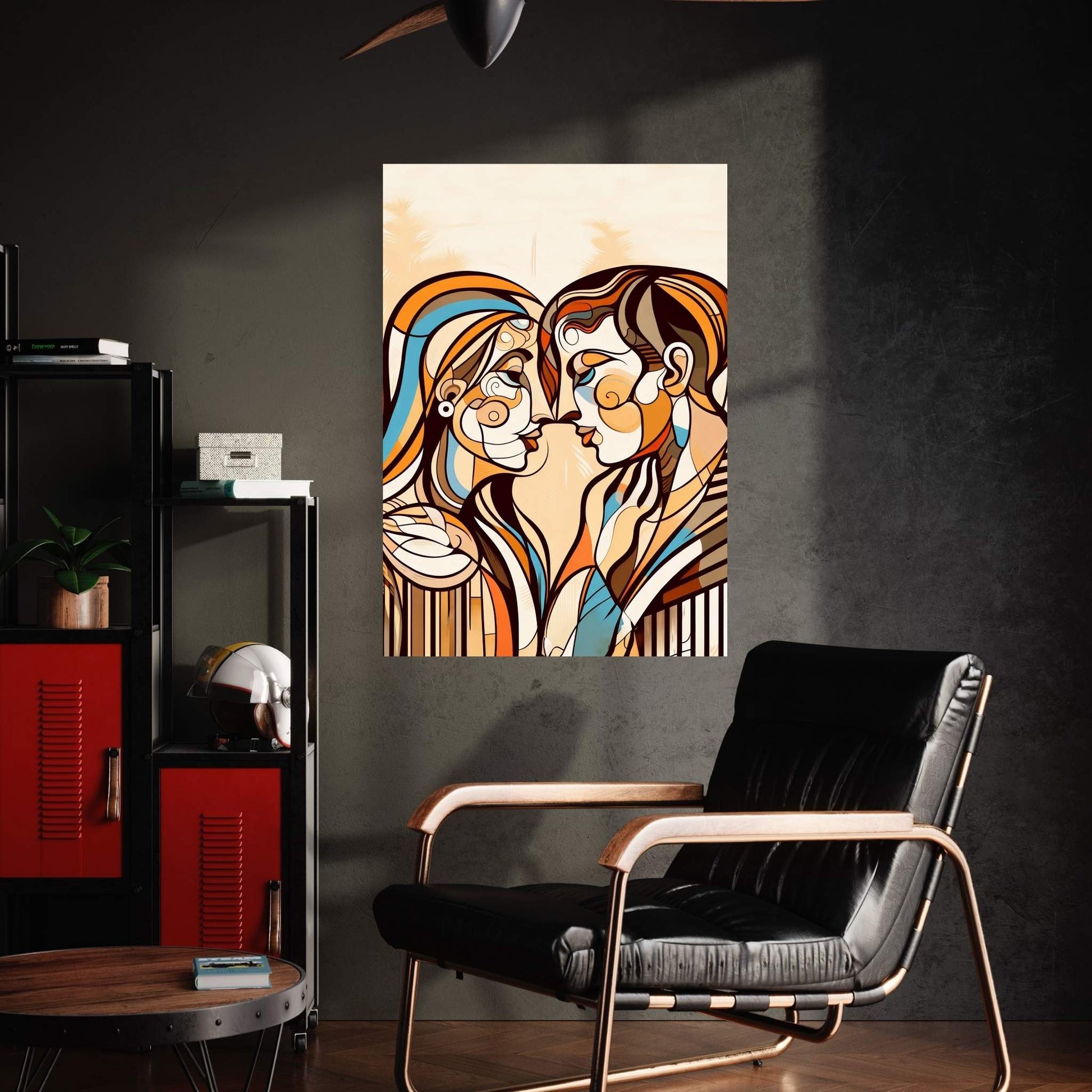 Love Couple Picasso Style Canvas Wall Art - Y Canvas