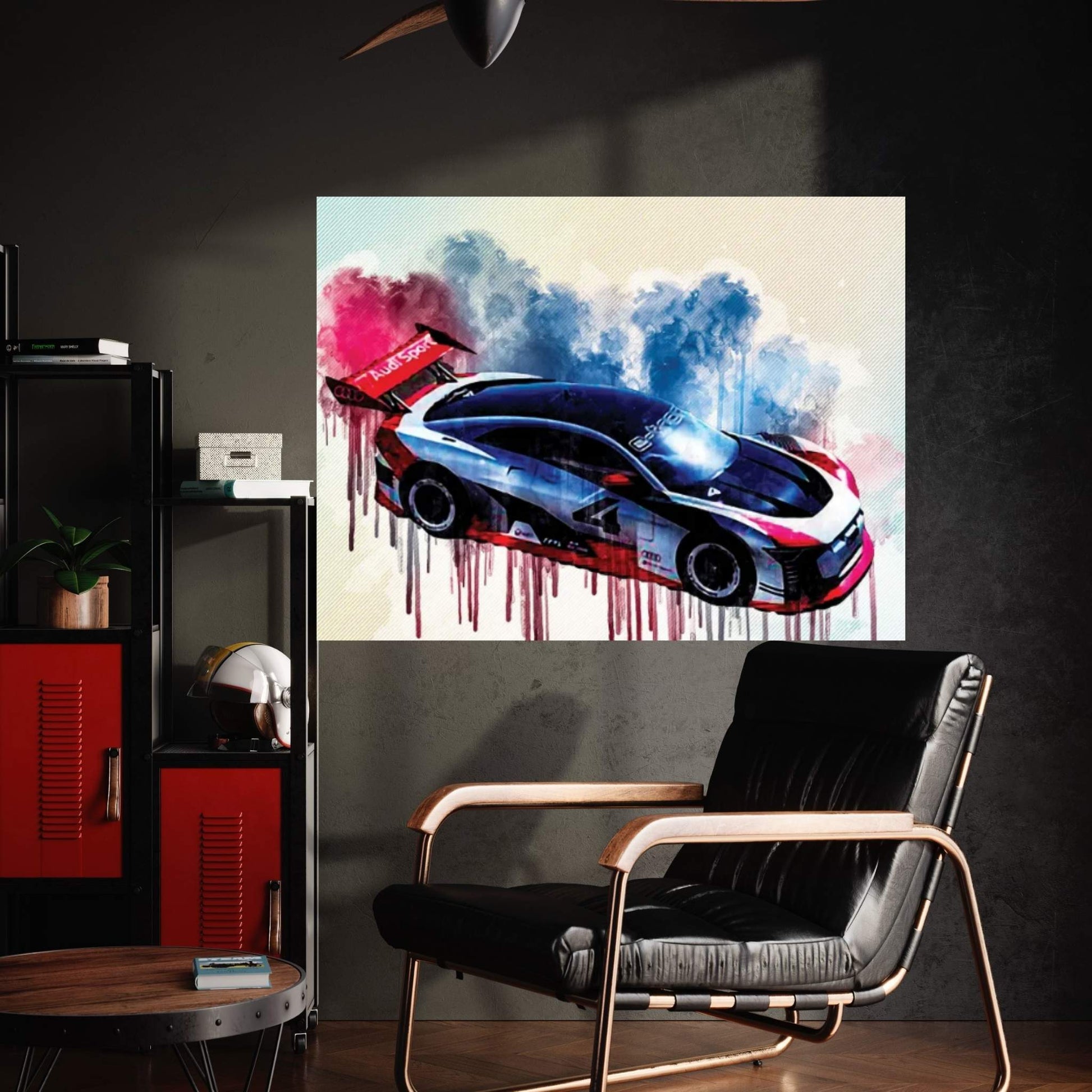 2018 Audi E-Tron Vision Gran Turismo Race Car Canvas Wall Art - Y Canvas