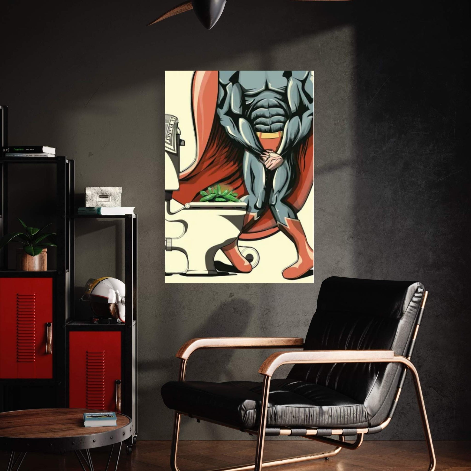 Superman's Kryptonite On The Toilet Canvas Wall Art - Y Canvas