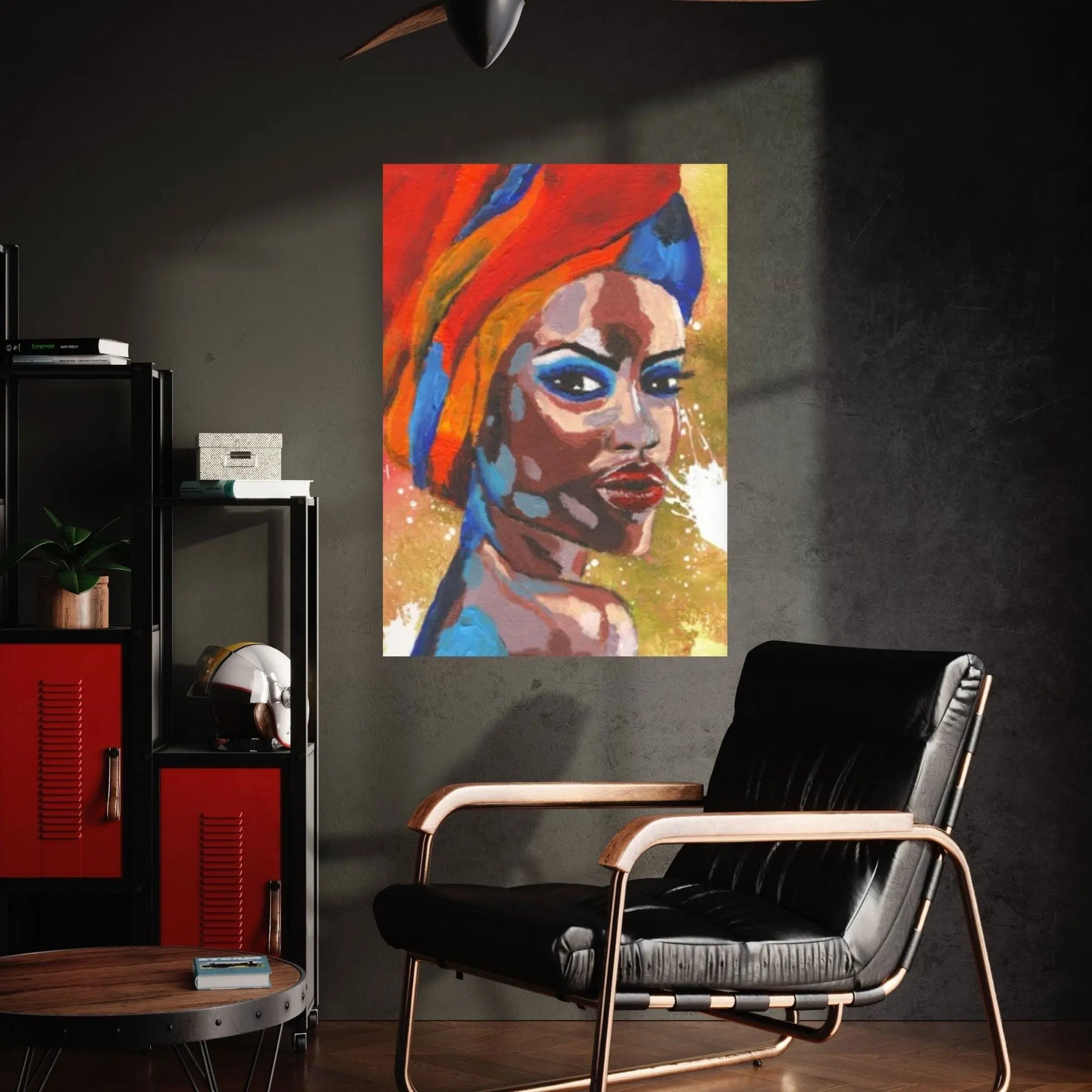 Black American Afro African Woman Indian Oil Painting on Canvas Posters and Prints Scandinavian Wall Art - Y Canvas