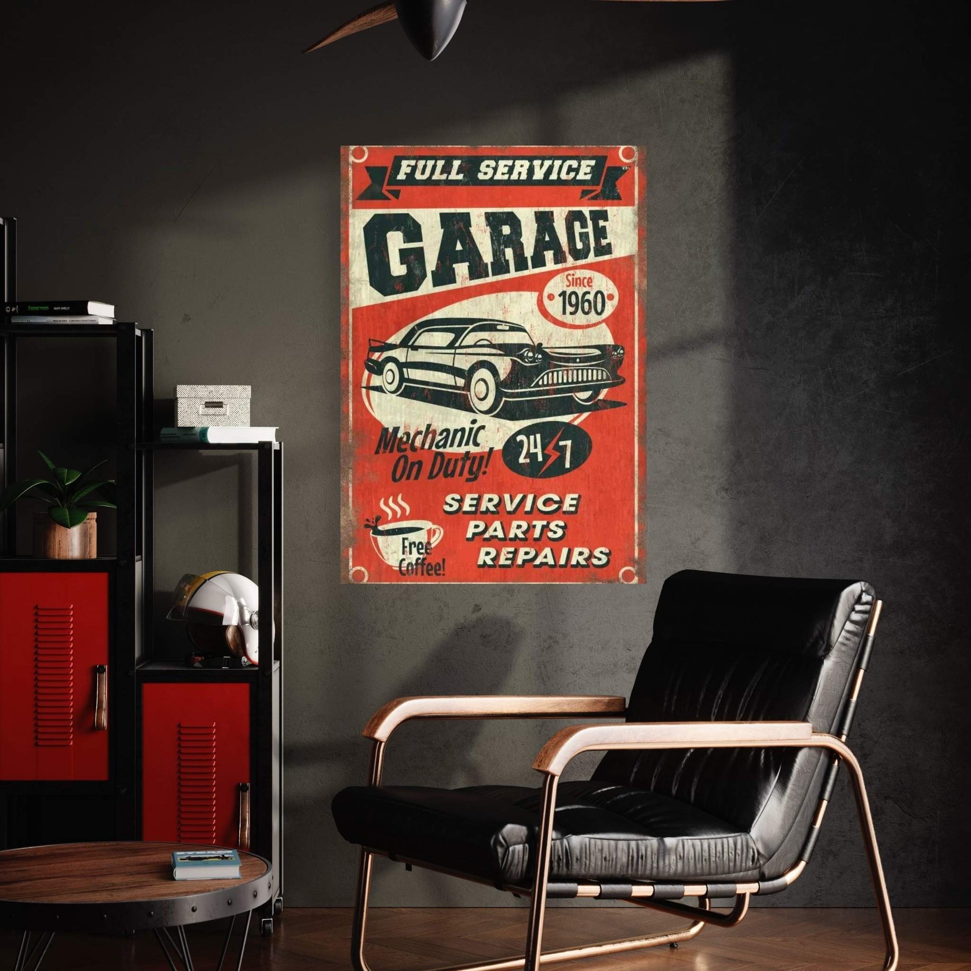 Full Service Garage Sign Canvas Wall Art - Y Canvas