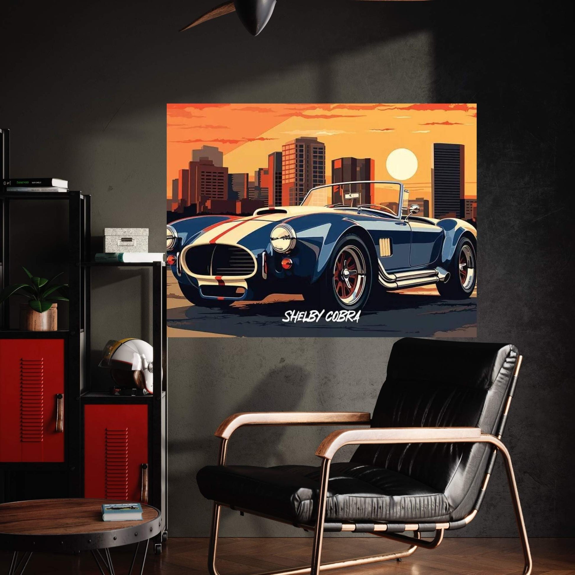 Shelby Cobra Comic Canvas Wall Art - Y Canvas