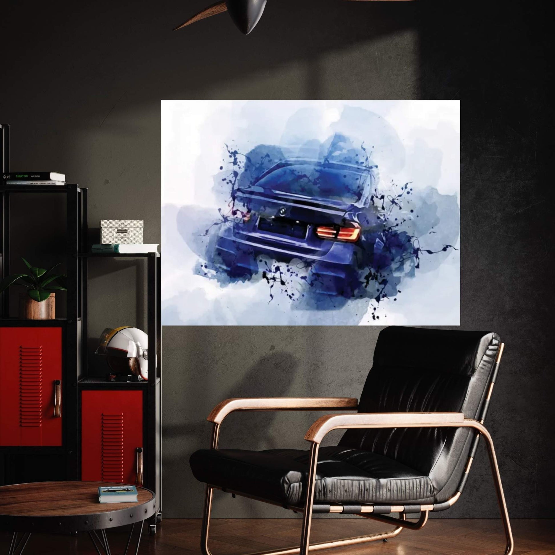 BMW M3 Rear View Exterior Blue Sedan New Blue M3 M3 Tuning German Cars BMW Canvas Wall Art - Y Canvas