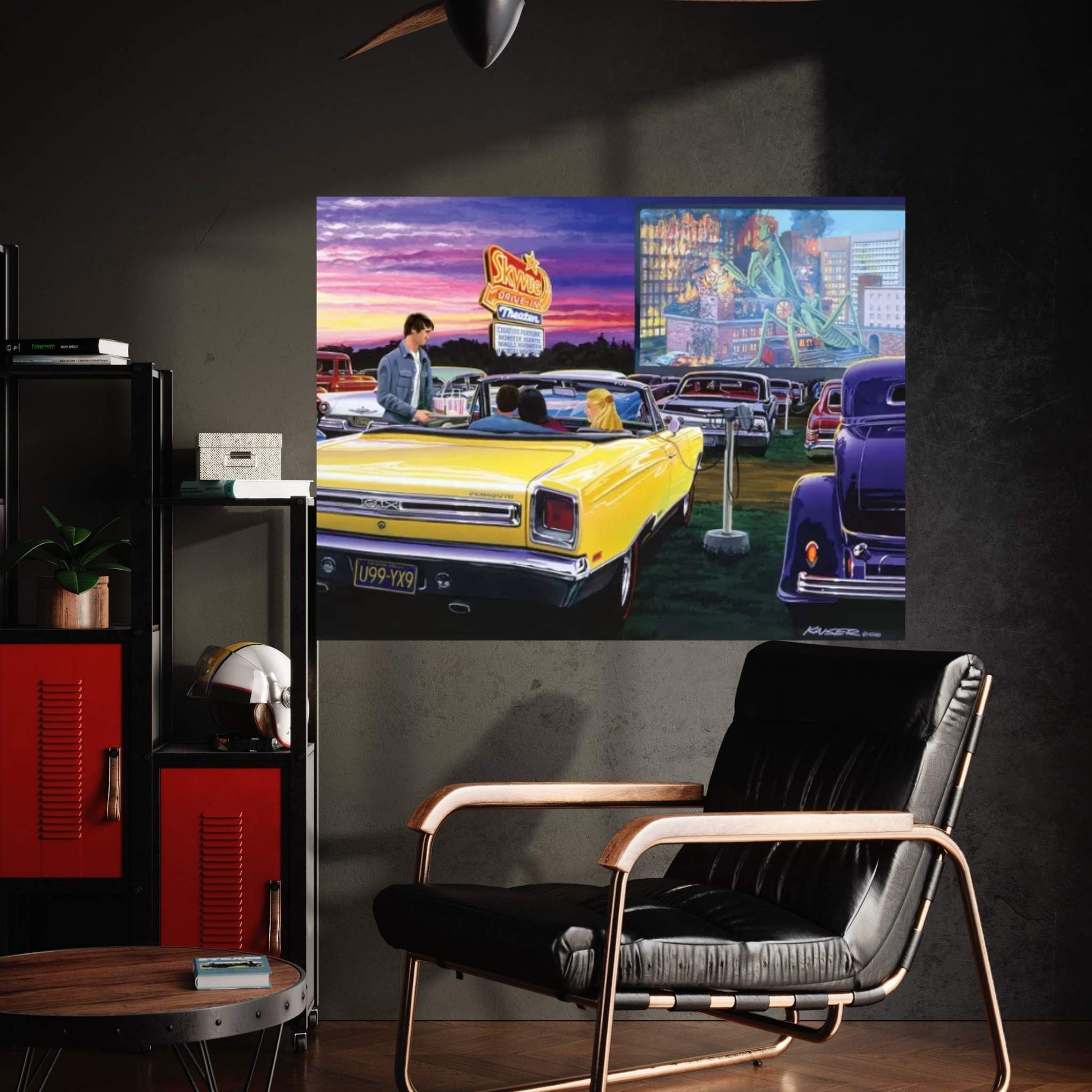 Sky View Drive-In Canvas Wall Art - Y Canvas