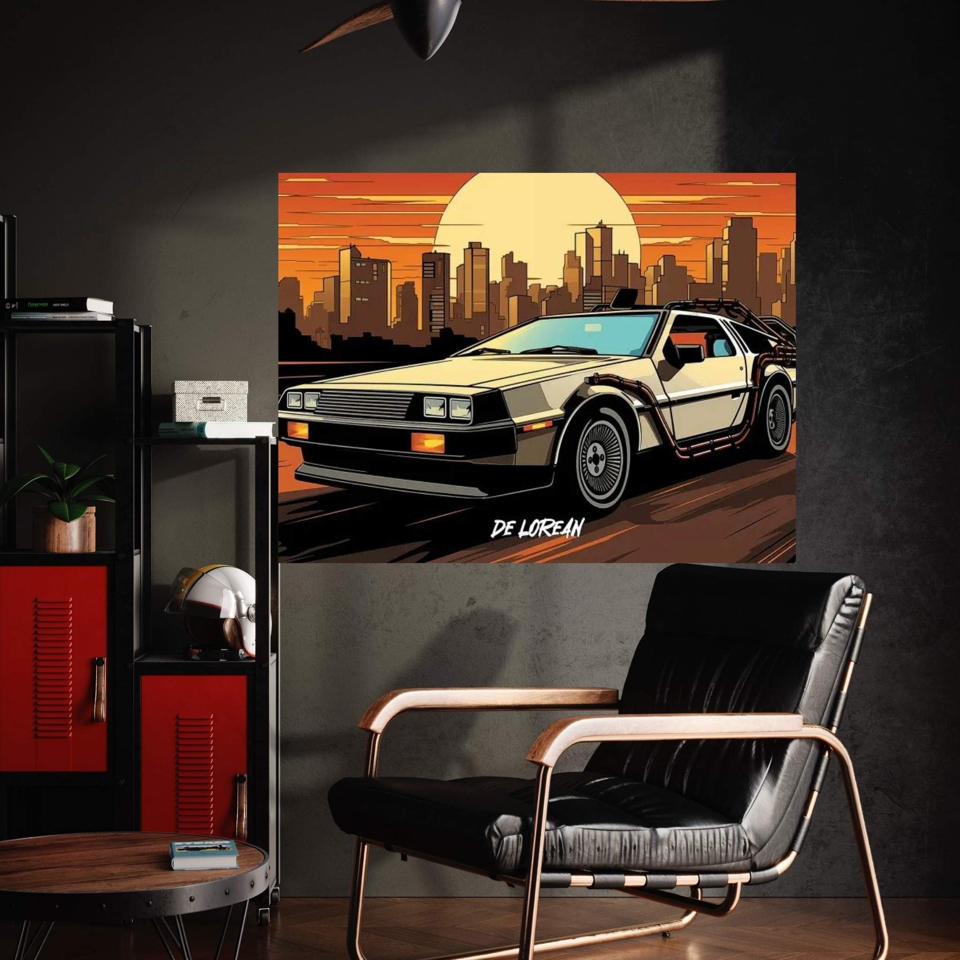 DeLorean Comic Canvas Wall Art - Y Canvas